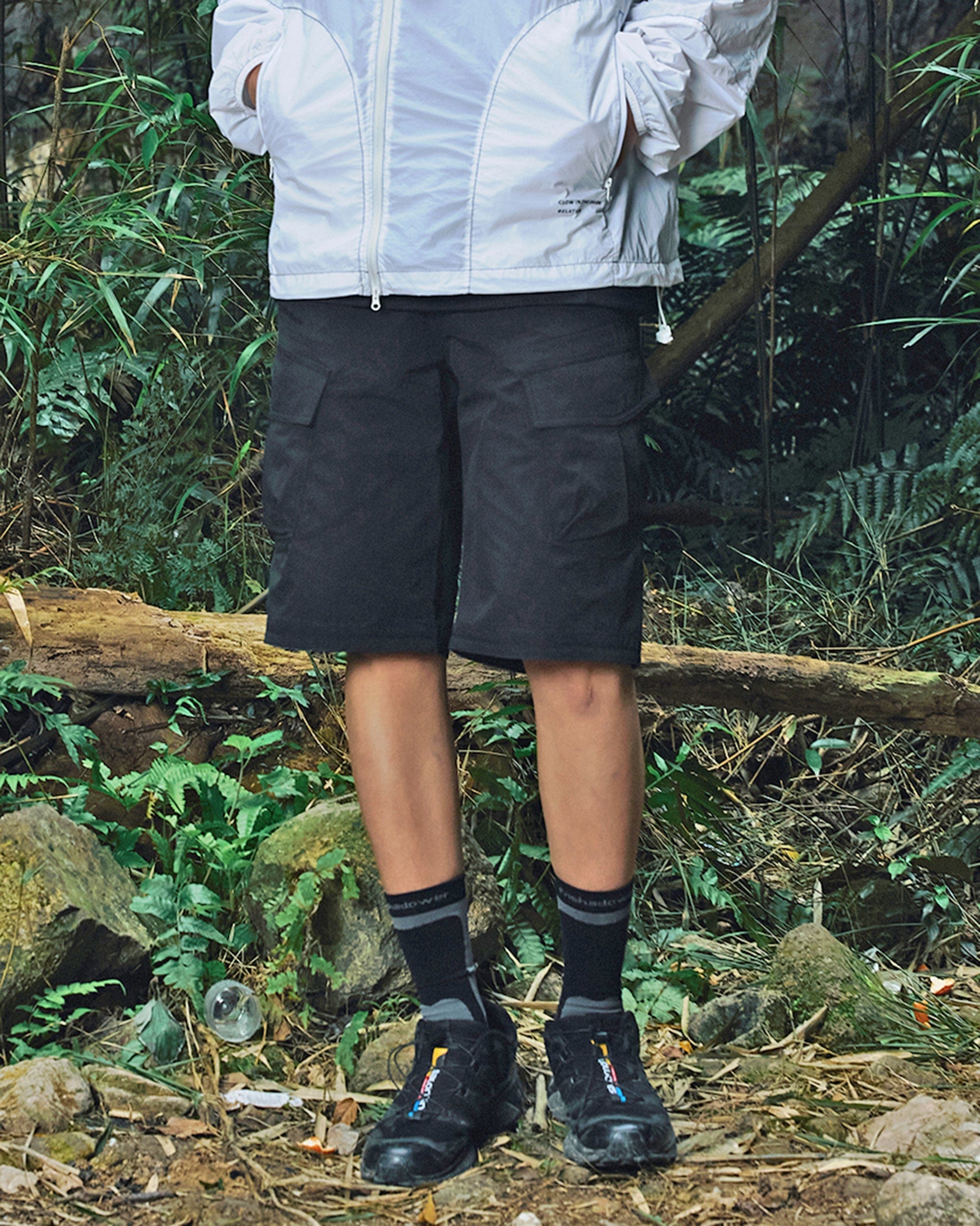 ENSHADOWER Modern Large Pocket Logo Shorts, premium urban and streetwear designers apparel on PROJECTISR.com, ENSHADOWER