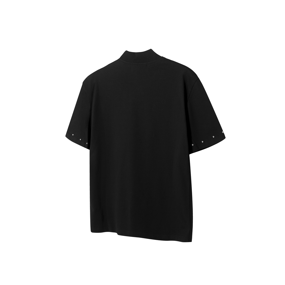DREAM BAND Punk Note Graphic Stand-Collar Fitted T-Shirt