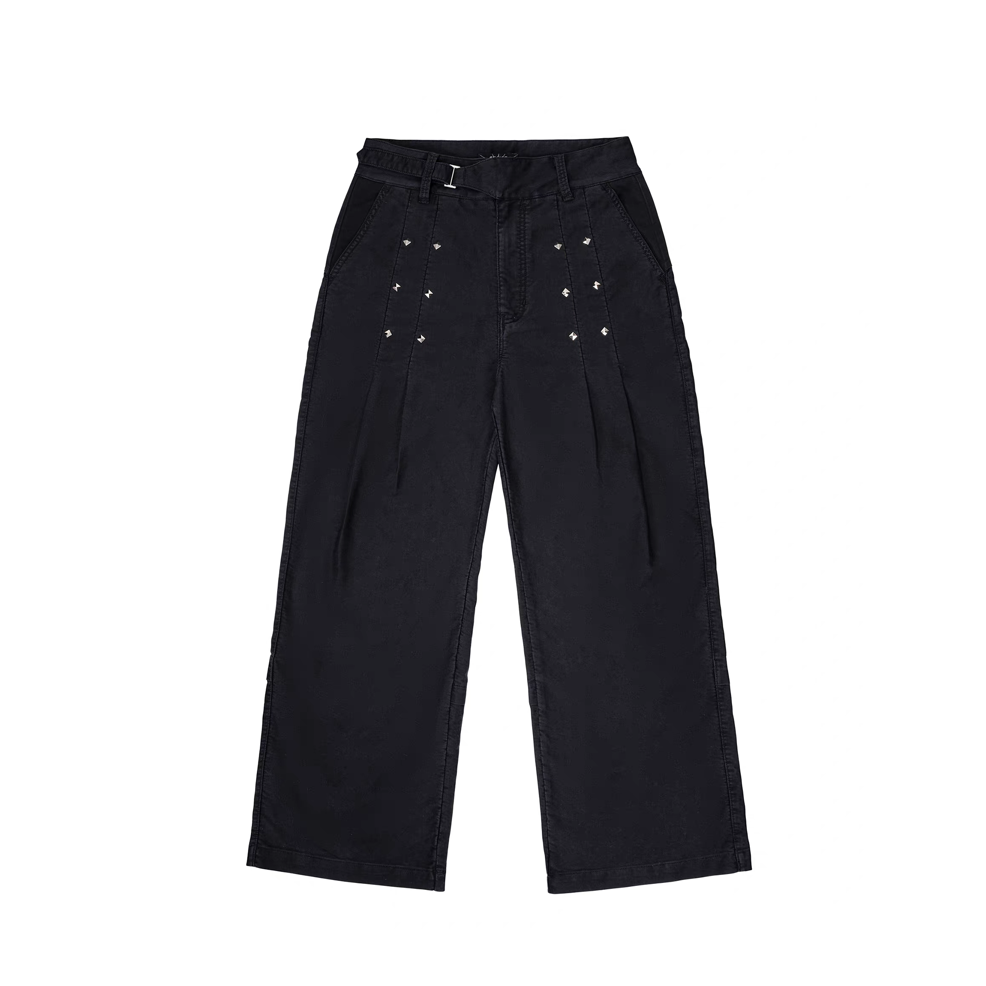 ESAIAS Studded Pleated Moleskin Trousers