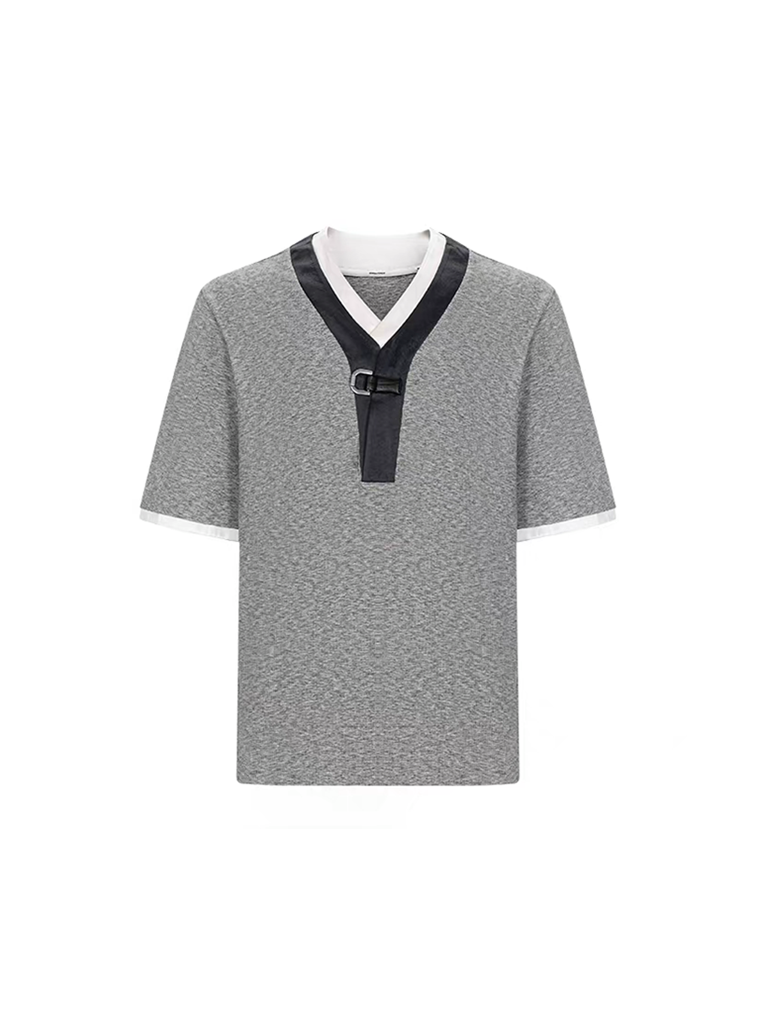 TIWILLTANG Metal Buckle Contrast Trim T-Shirt