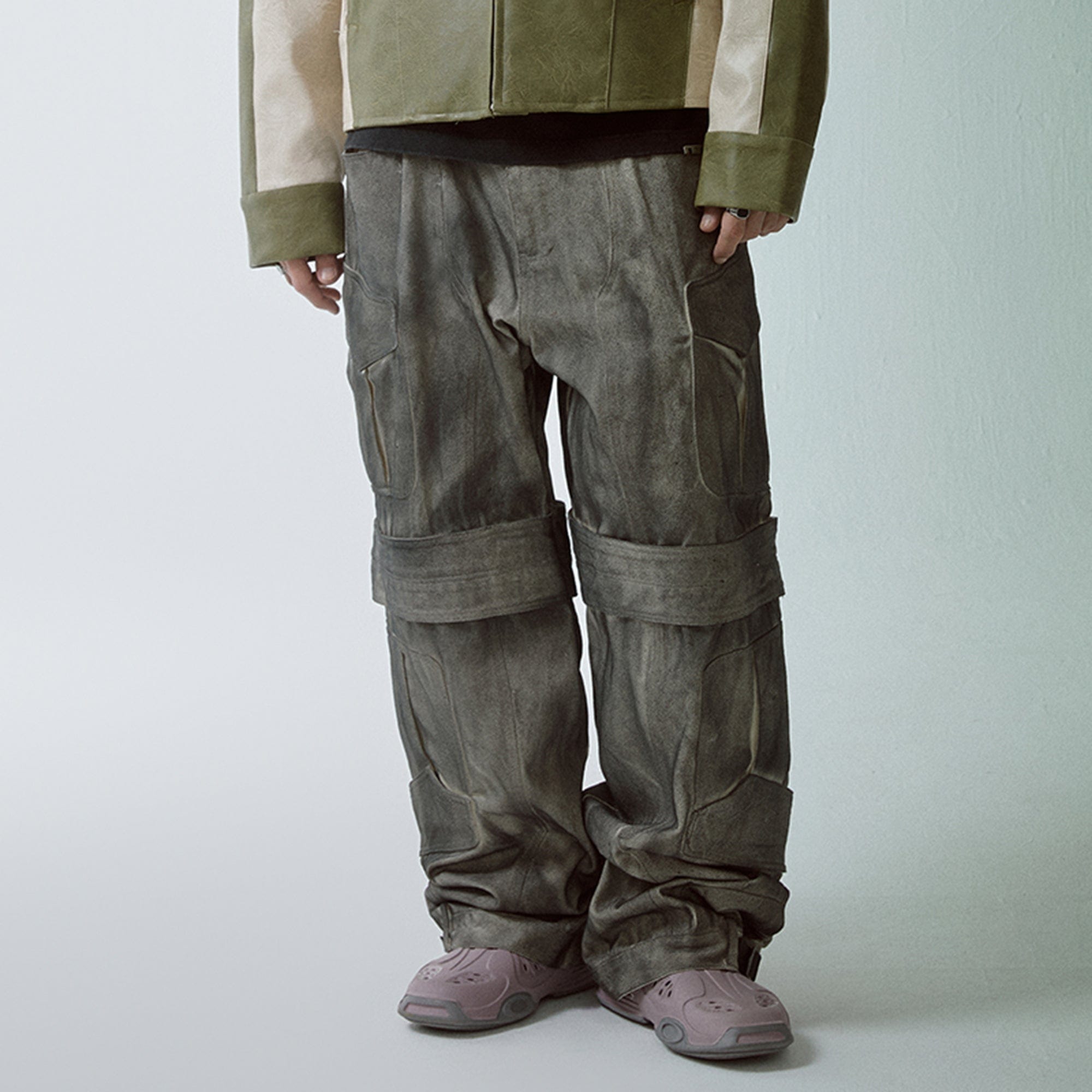 F2CE Retro Dirty Fit Double-Knee Cargo Pants, premium urban and streetwear designers apparel on PROJECTISR.com, F2CE