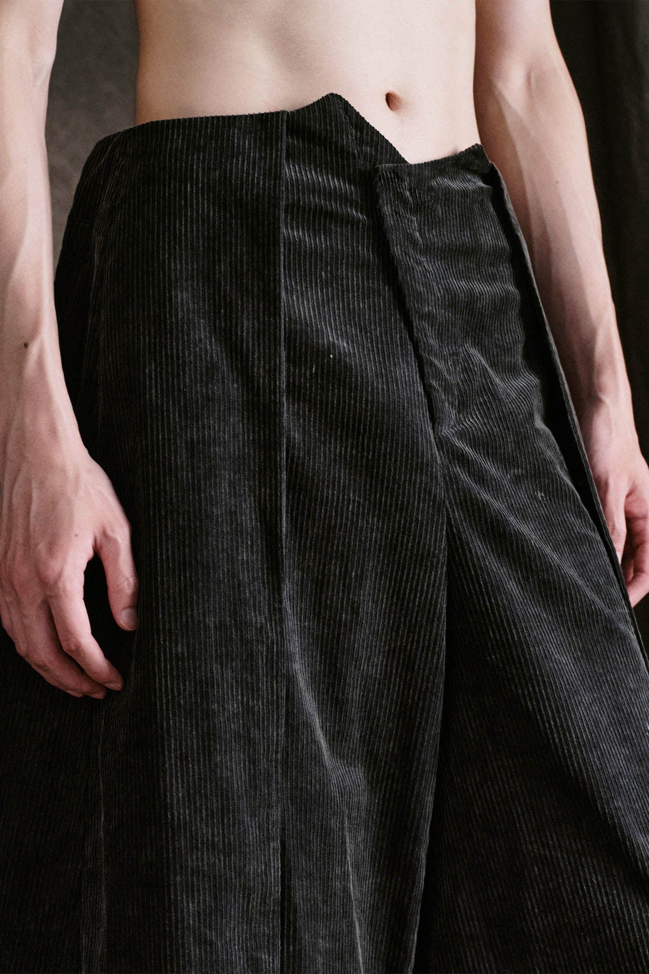 ILNya Nieternite Nifutur Layered Corduroy Wrap-Paneled Wide-Leg Trousers, premium urban and streetwear designers apparel on PROJECTISR.com, ILNya Nieternite Nifutur