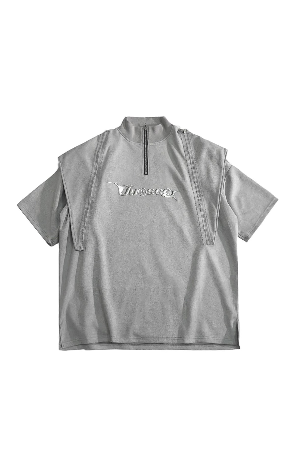 UUCSCC Padded-Shoulder Suede Oversized Turtleneck Tee