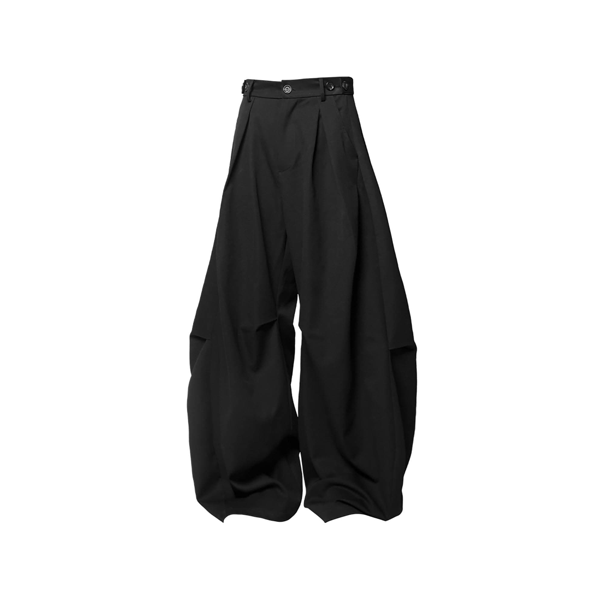 RELABEL Pleated Drape Wide-Leg Trousers, premium urban and streetwear designers apparel on PROJECTISR.com, RELABEL