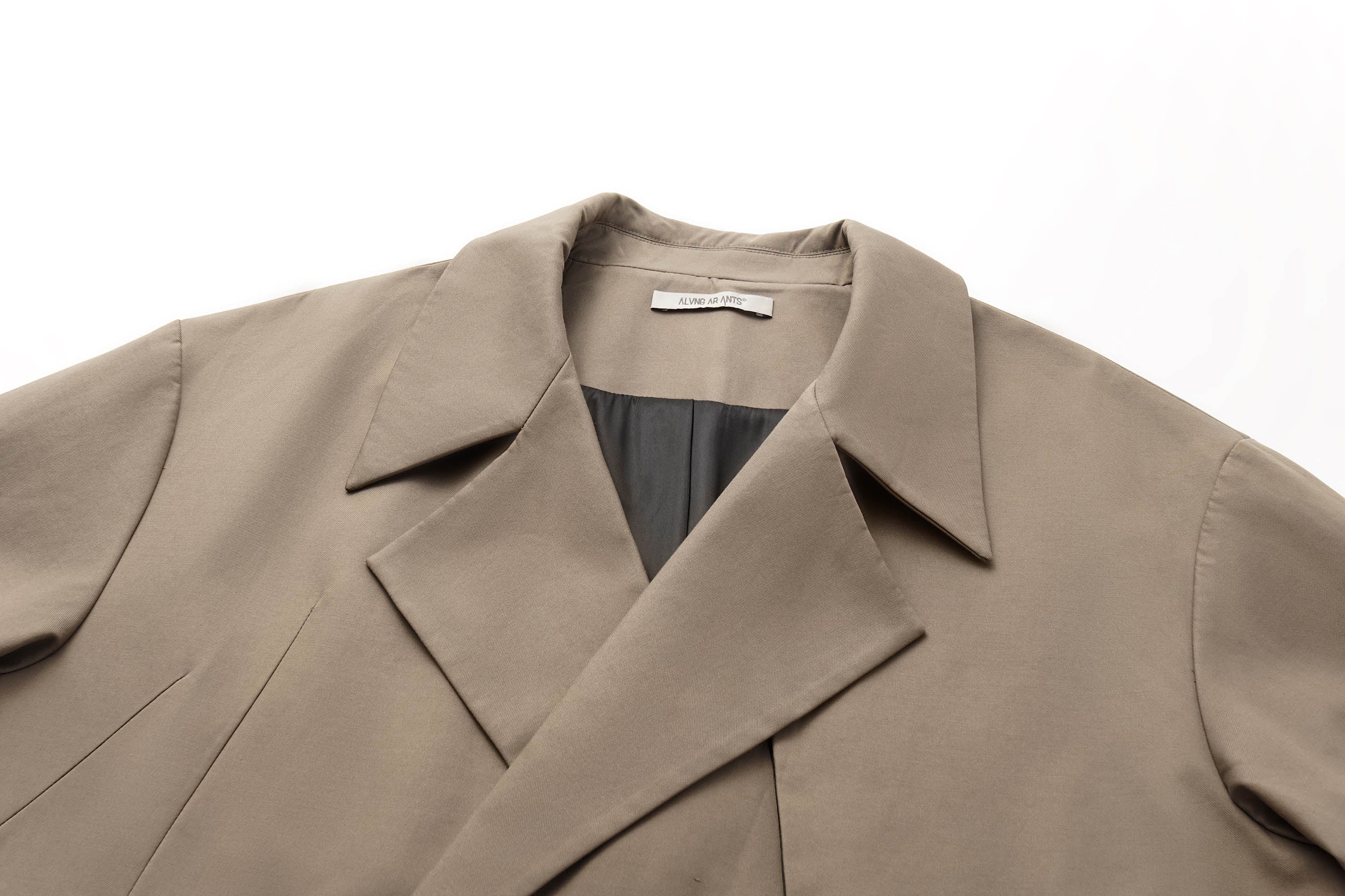 ALVNG AR ANTS Double-Breasted Notch Lapel Oversized Coat, premium urban and streetwear designers apparel on PROJECTISR.com, ALVNG AR ANTS