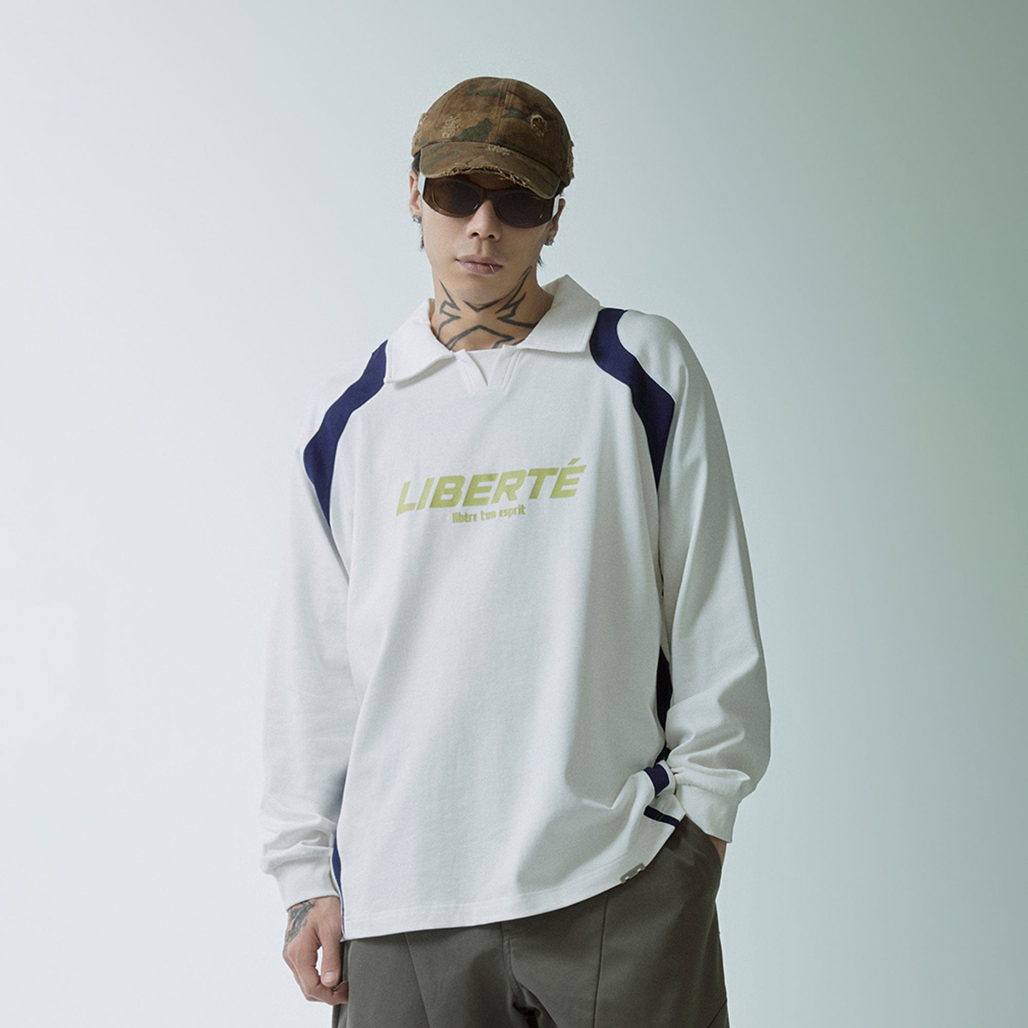 F2CE Retro Deconstructed Raglan Long-Sleeve Tee, premium urban and streetwear designers apparel on PROJECTISR.com, F2CE