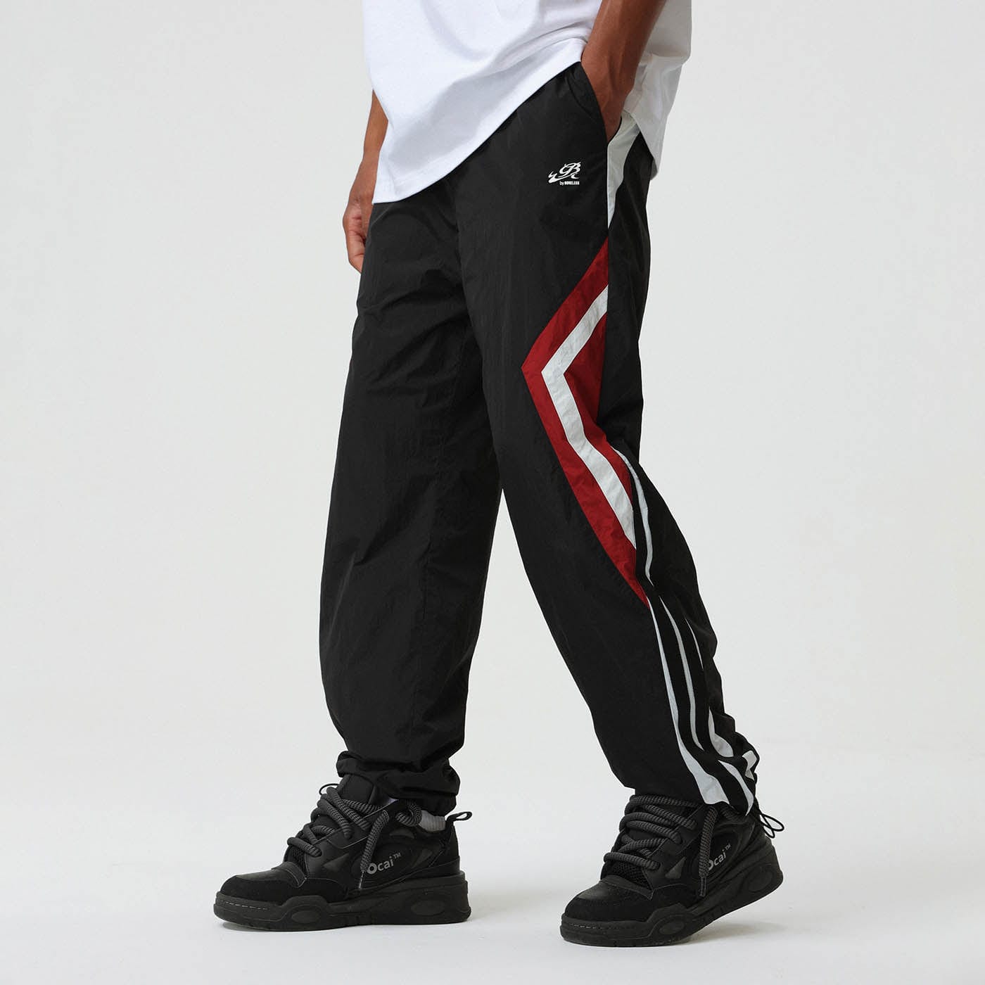 BONELESS Deconstructed Contrast Straight Pants, premium urban and streetwear designers apparel on PROJECTISR.com, BONELESS