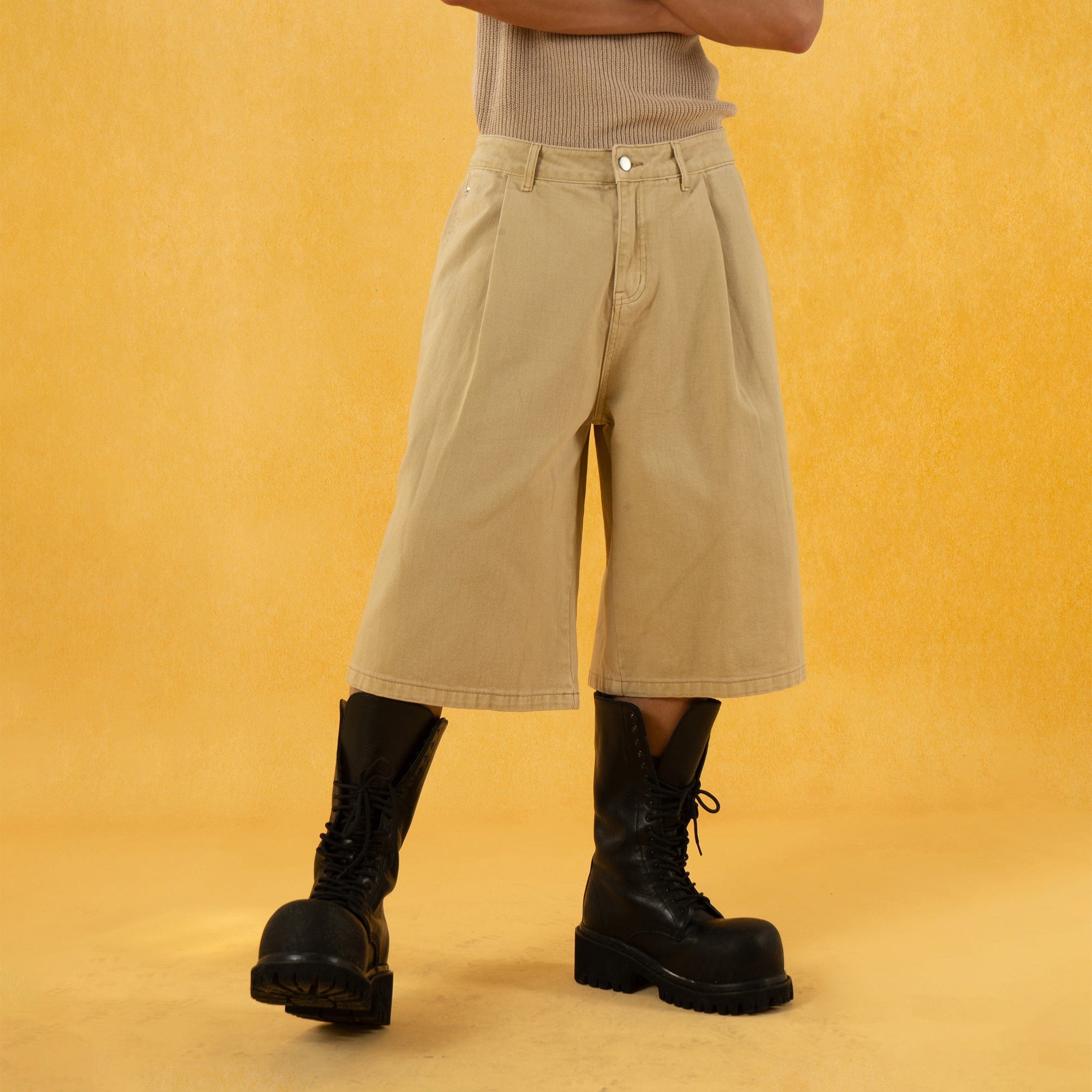 CLP Classic Rivet Pleated Oversized Shorts, premium urban and streetwear designers apparel on PROJECTISR.com, CLP