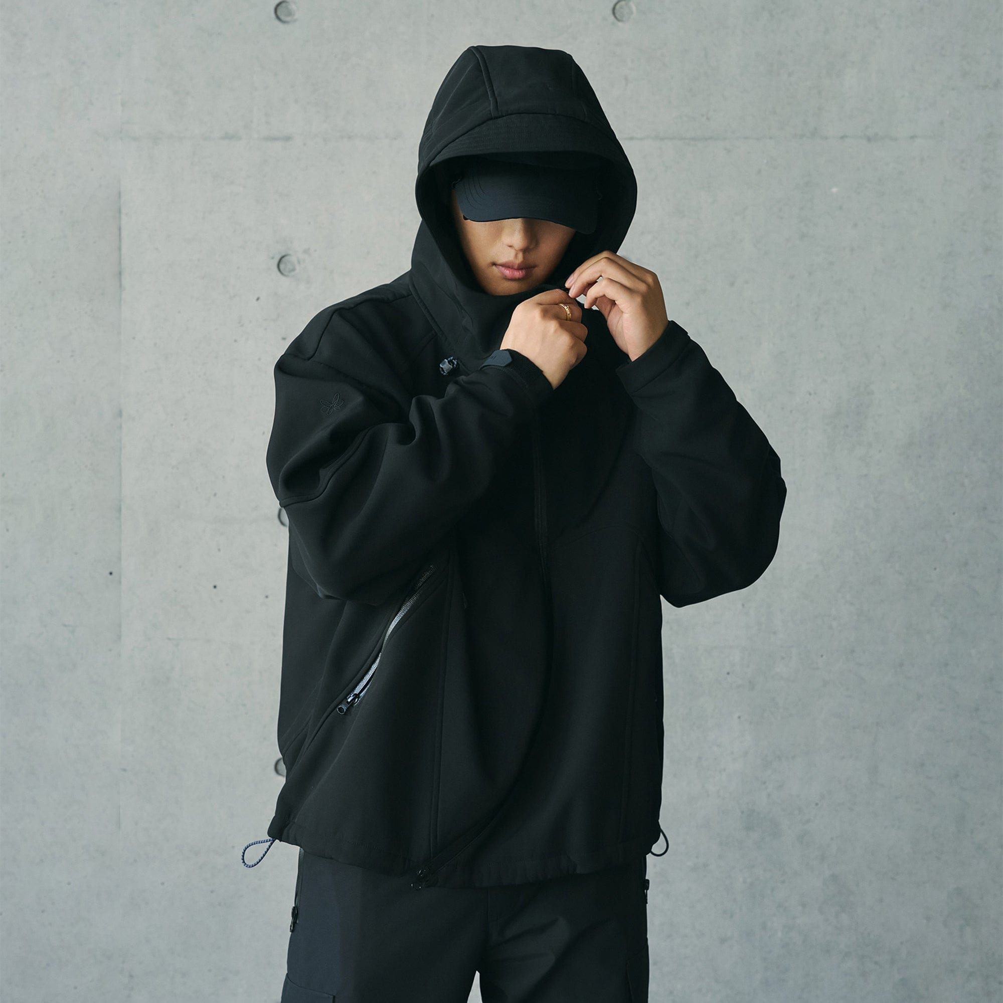 ENSHADOWER Deconstructed Asymmetrical Windbreaker, premium urban and streetwear designers apparel on PROJECTISR.com, ENSHADOWER