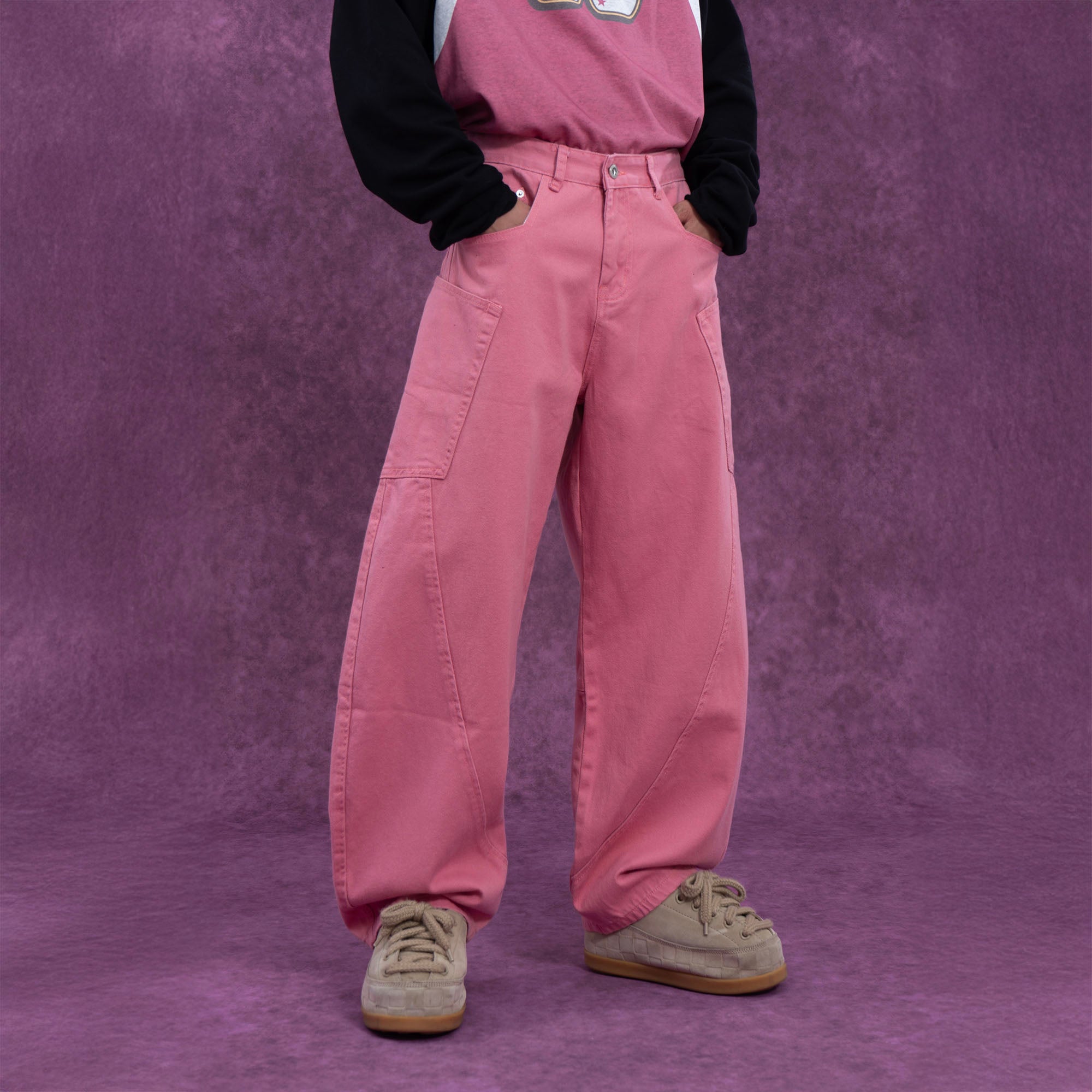 CLP Slant Panel Oversized Cargo Jeans, premium urban and streetwear designers apparel on PROJECTISR.com, CLP