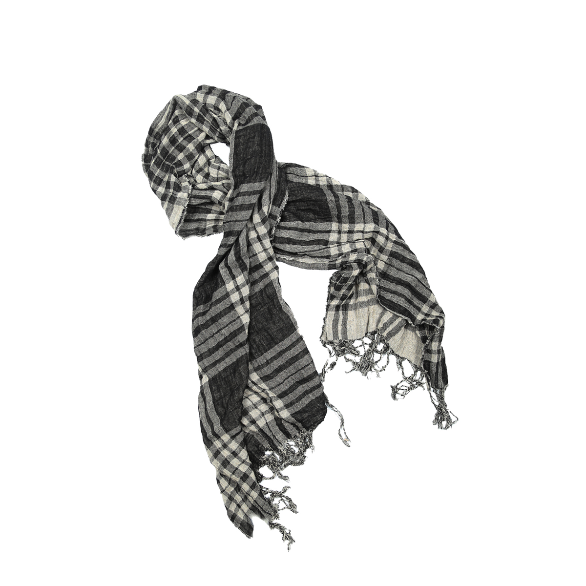 TRECLUB Retro Frayed-Edge Plaid Scarf, premium urban and streetwear designers apparel on PROJECTISR.com, TRECLUB