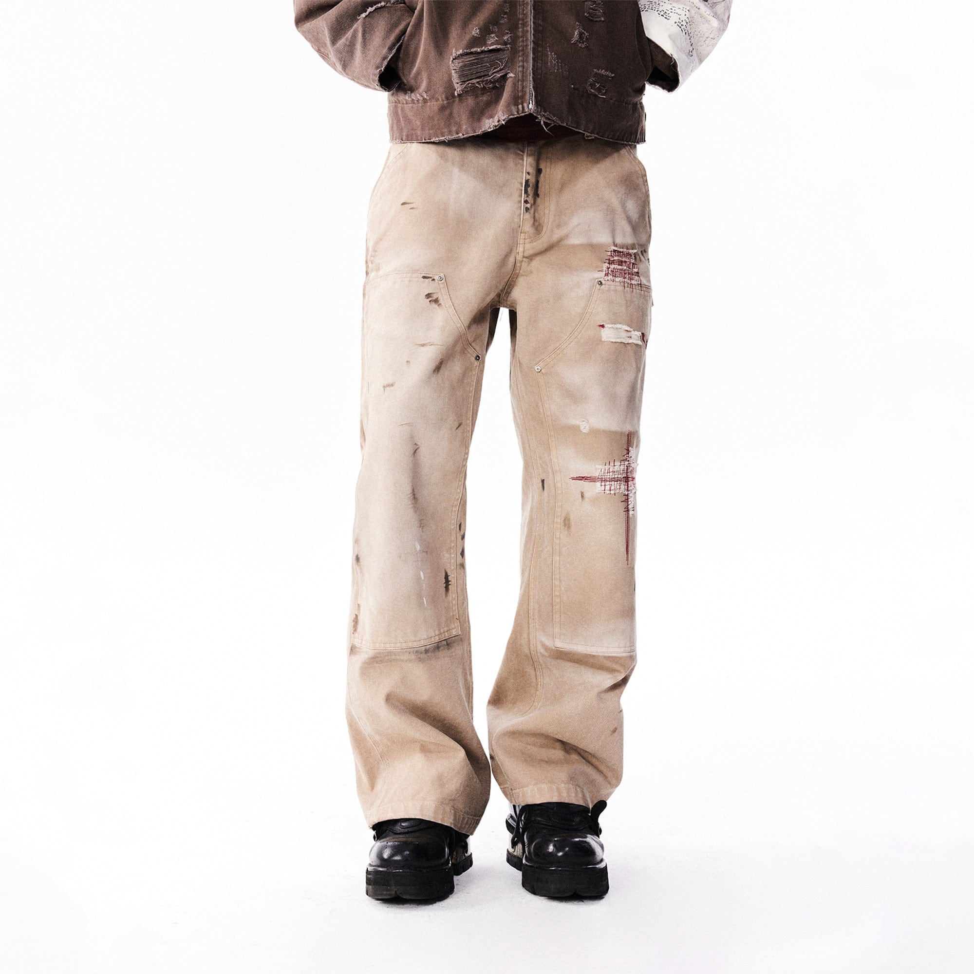 RICHILL Distressed Double-Knee Lumber Pants, premium urban and streetwear designers apparel on PROJECTISR.com, RICHILL