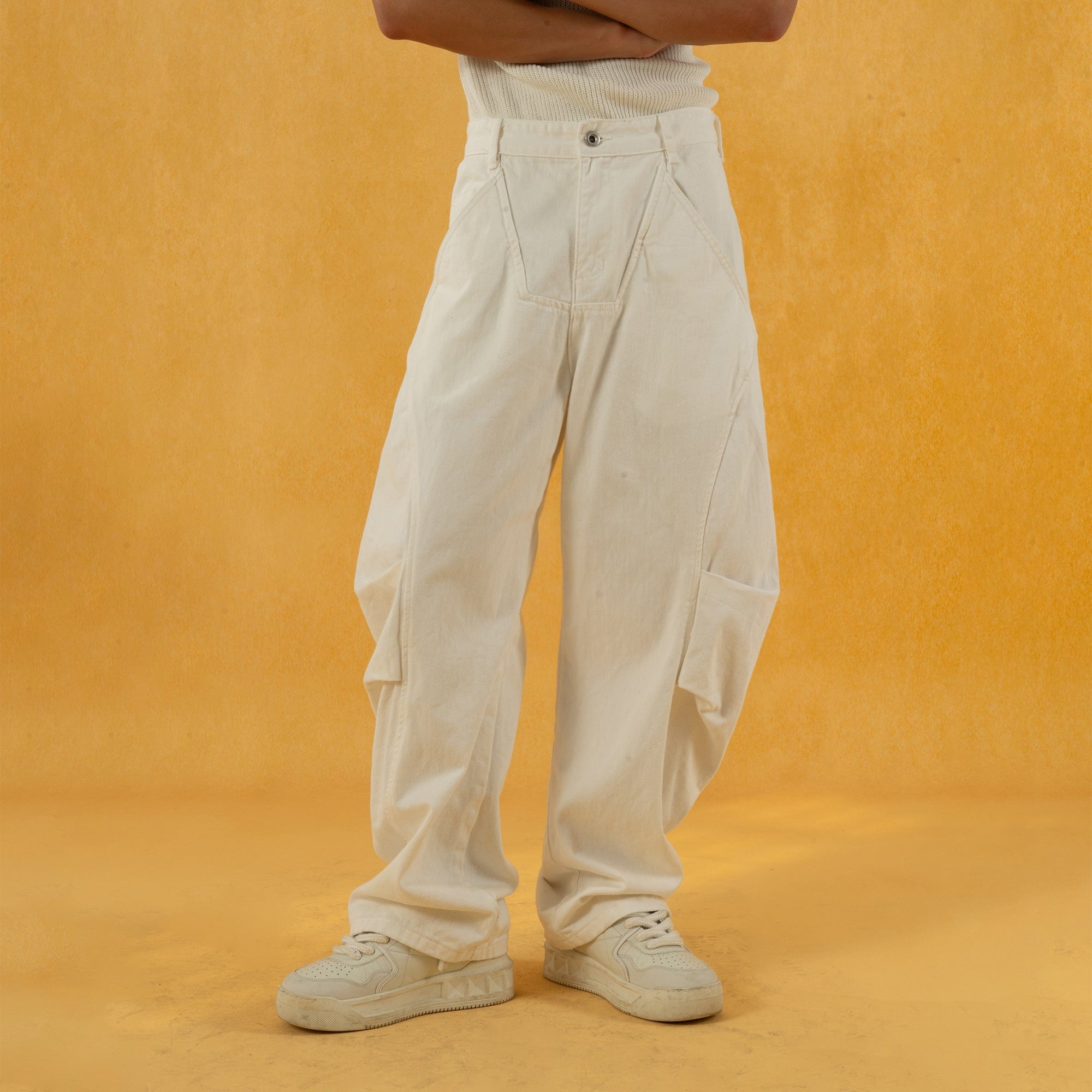 CLP Deconstructed Pleated Button Wide-Leg Pants, premium urban and streetwear designers apparel on PROJECTISR.com, CLP