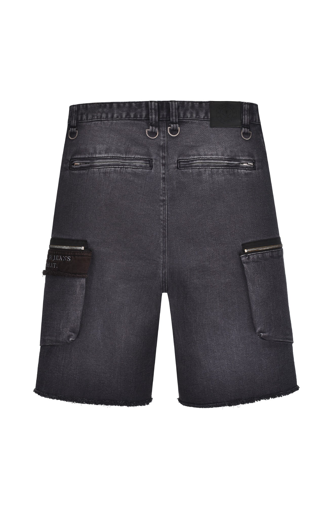 VENTUREK Washed Patch Studded Raw-Edge Shorts, premium urban and streetwear designers apparel on PROJECTISR.com, VENTUREK