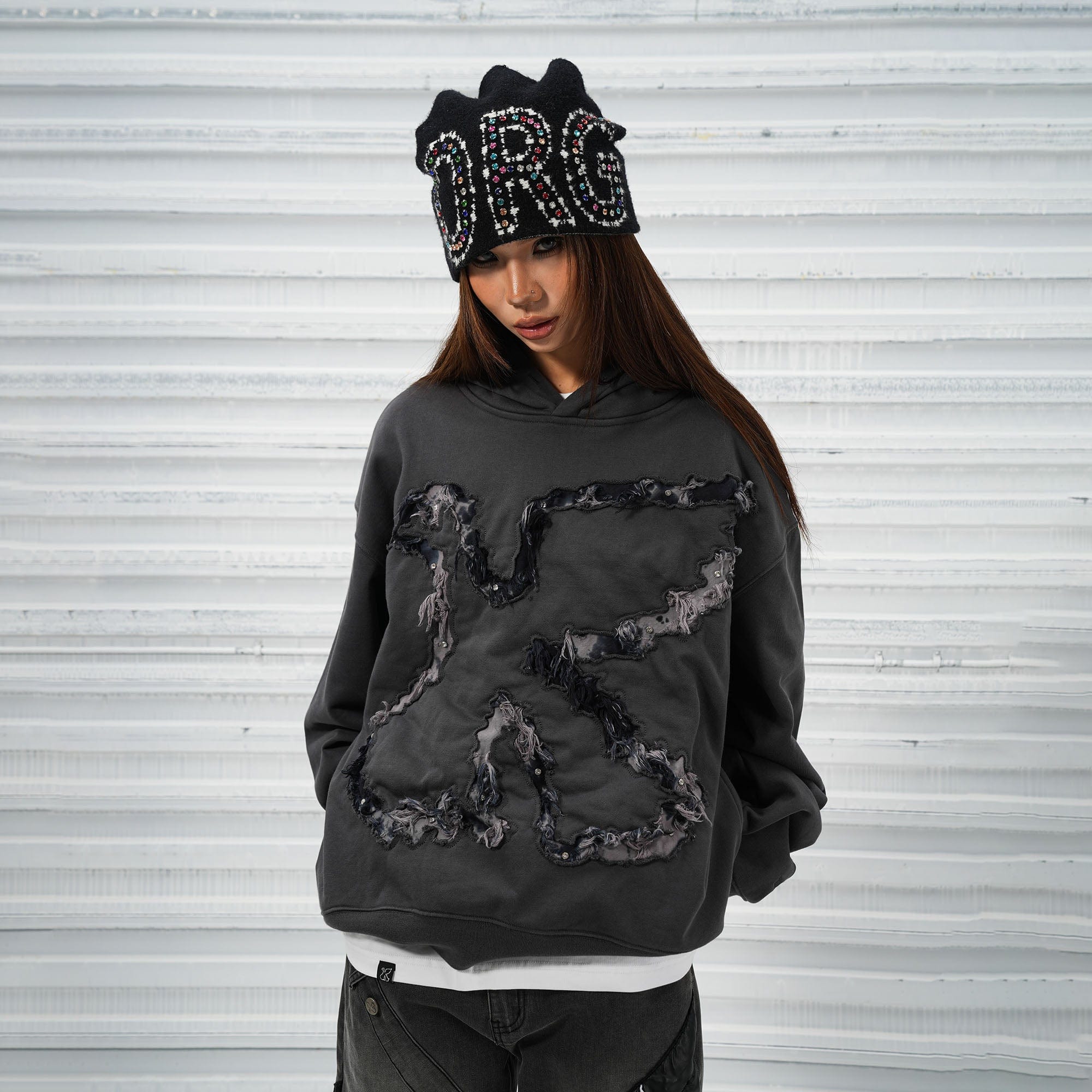 VINKID Raw Edge Pigeon Patch Hoodie, premium urban and streetwear designers apparel on PROJECTISR.com, VINKID