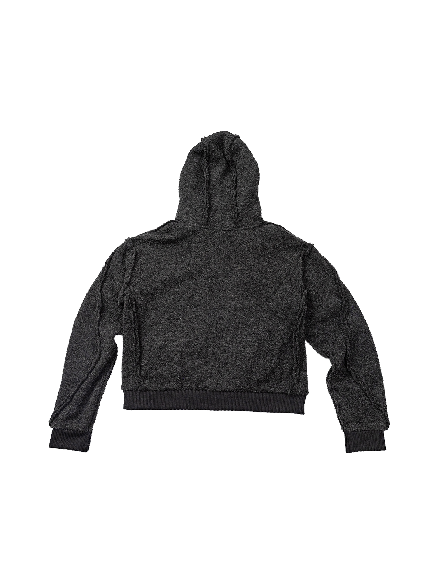 KADAKADA Wooly Raw-Stitch Panel Hooded Jacket
