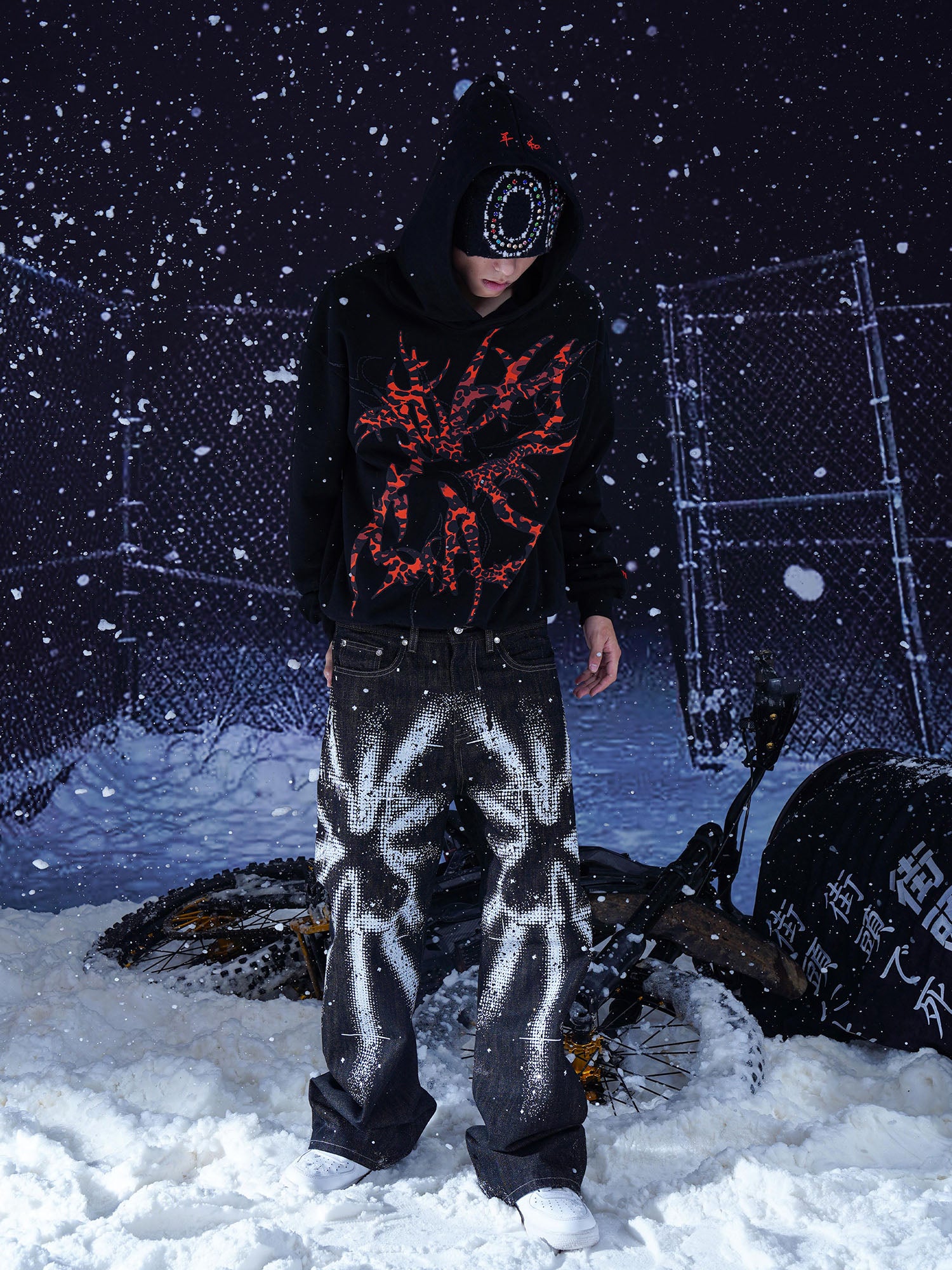 VINKID Leopard Thorn Patch Hoodie