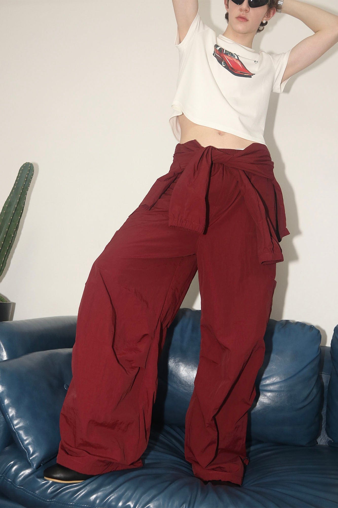 ASSEEN Detachable Draped Flap Wrinkled Parachute Pants, premium urban and streetwear designers apparel on PROJECTISR.com, ASSEEN