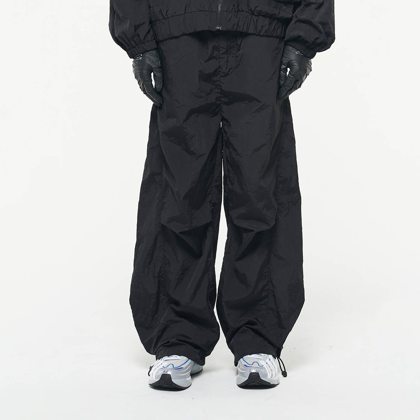 RELABEL Drawstring Pleated Wide-Leg Pants, premium urban and streetwear designers apparel on PROJECTISR.com, RELABEL