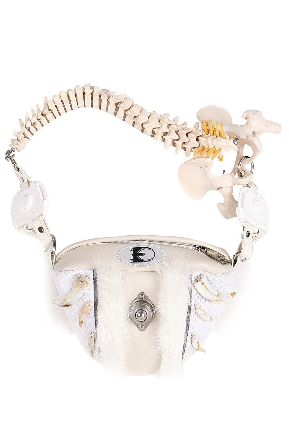 EMBRYO Skeleton Faux Fur Handbag, premium urban and streetwear designers apparel on PROJECTISR.com, EMBRYO