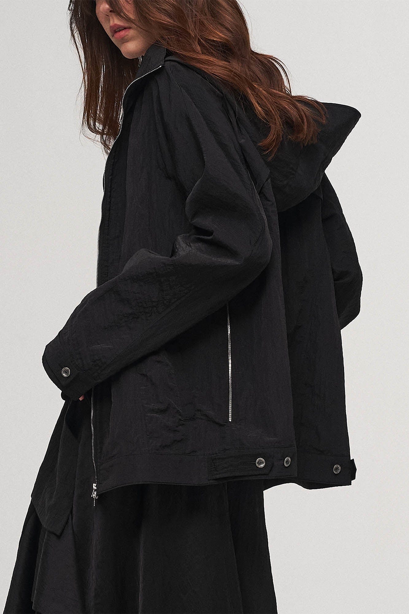 ILNya Nieternite Nifutur Crinkled Hooded Dual-Zipper Jacket, premium urban and streetwear designers apparel on PROJECTISR.com, ILNya Nieternite Nifutur