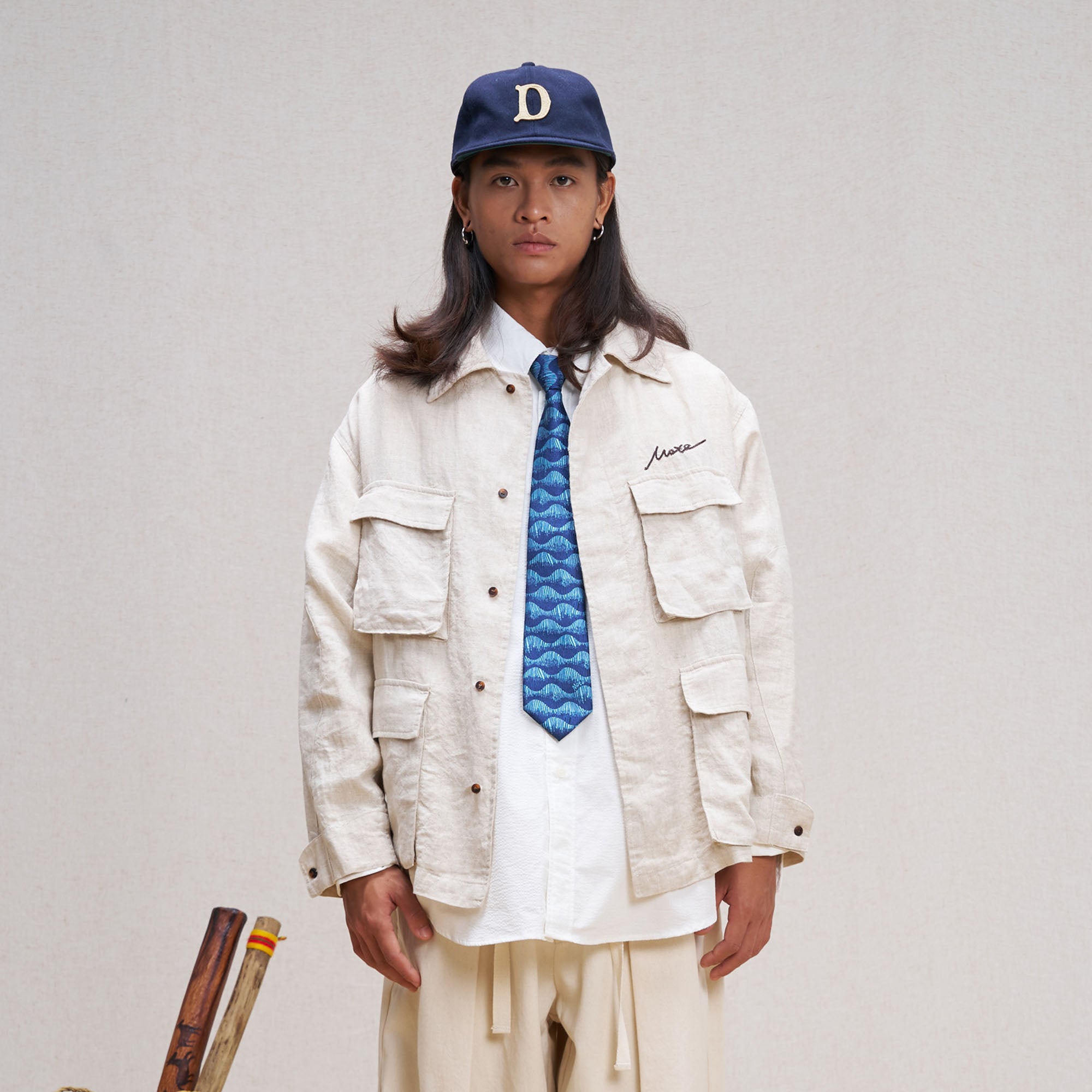 UNLIMITED MOTE Multi-Pocket Linen Shirt