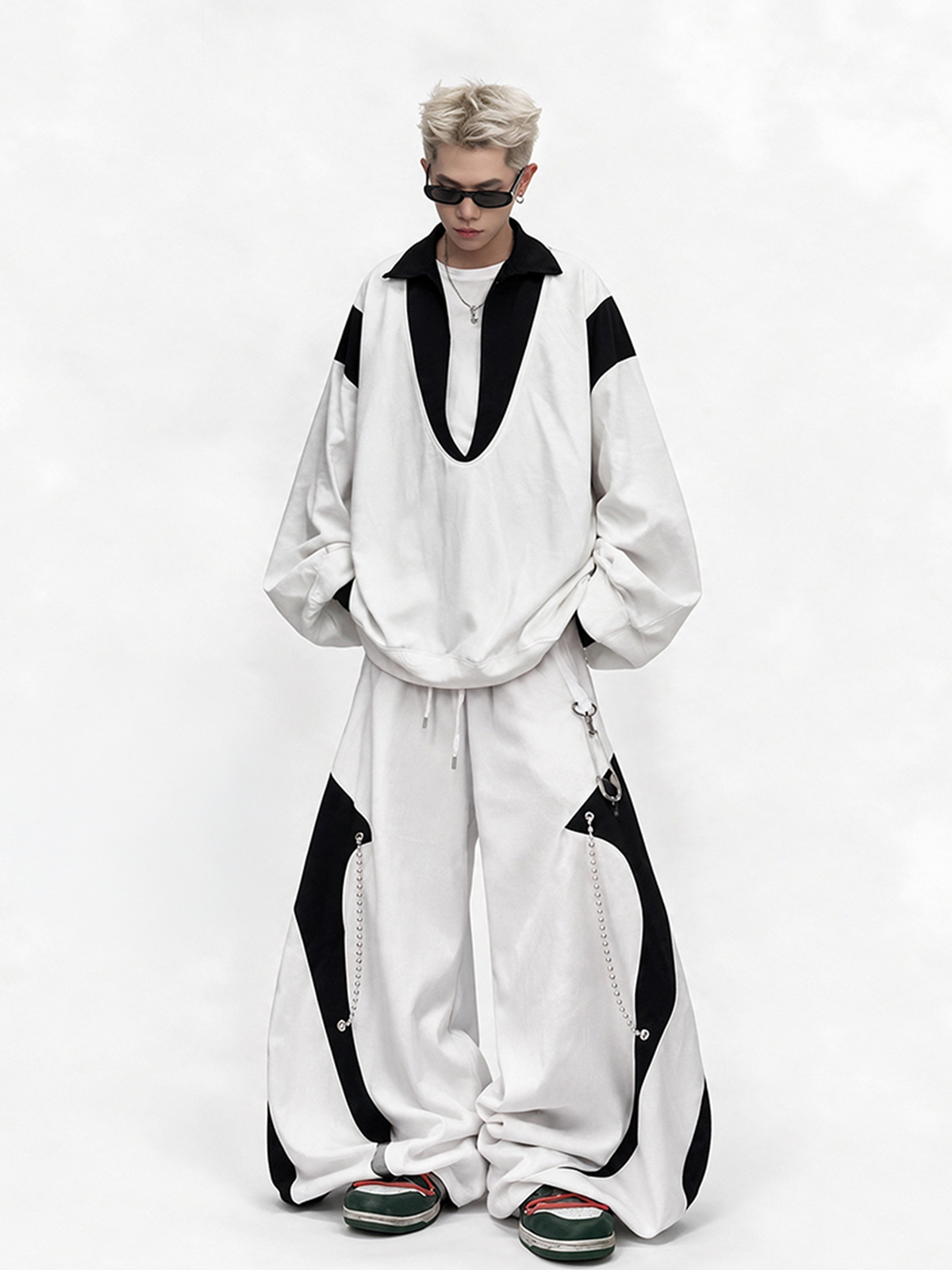UUCSCC Contrast Layered Oversized Pullover, premium urban and streetwear designers apparel on PROJECTISR.com, UUCSCC