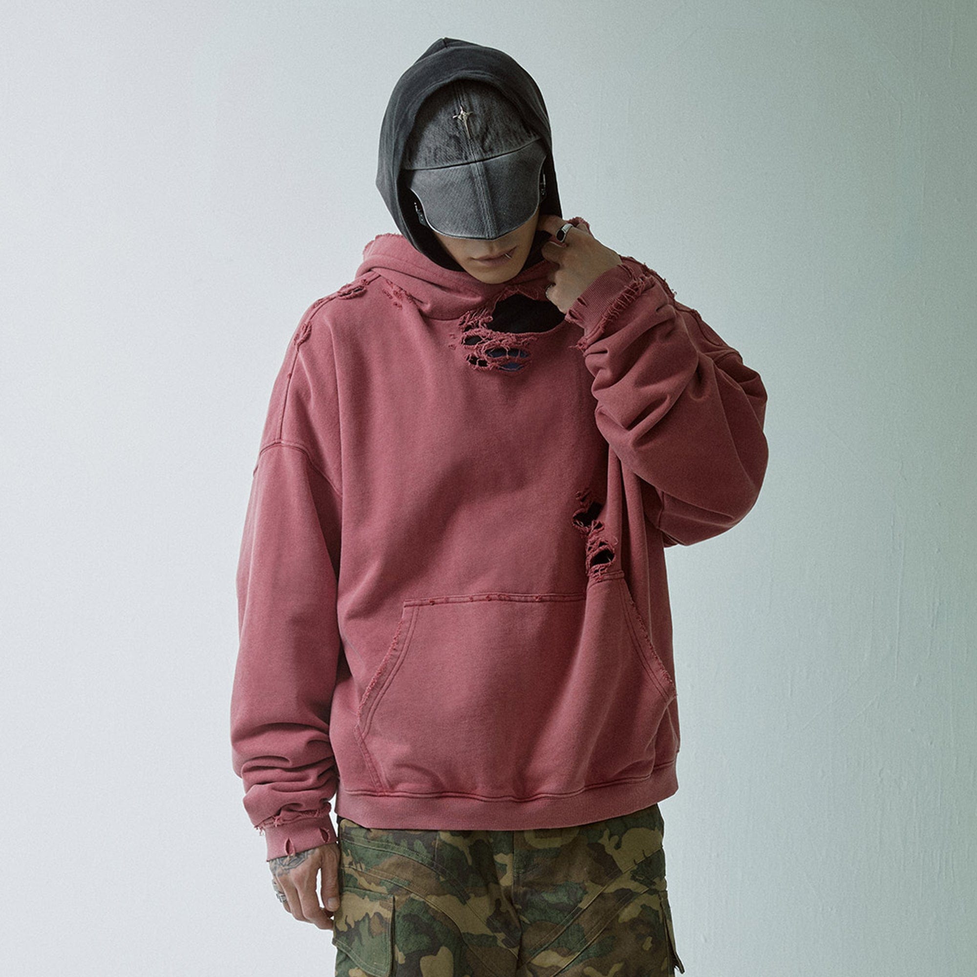 F2CE Essential Oversized Distressed Hoodie, premium urban and streetwear designers apparel on PROJECTISR.com, F2CE