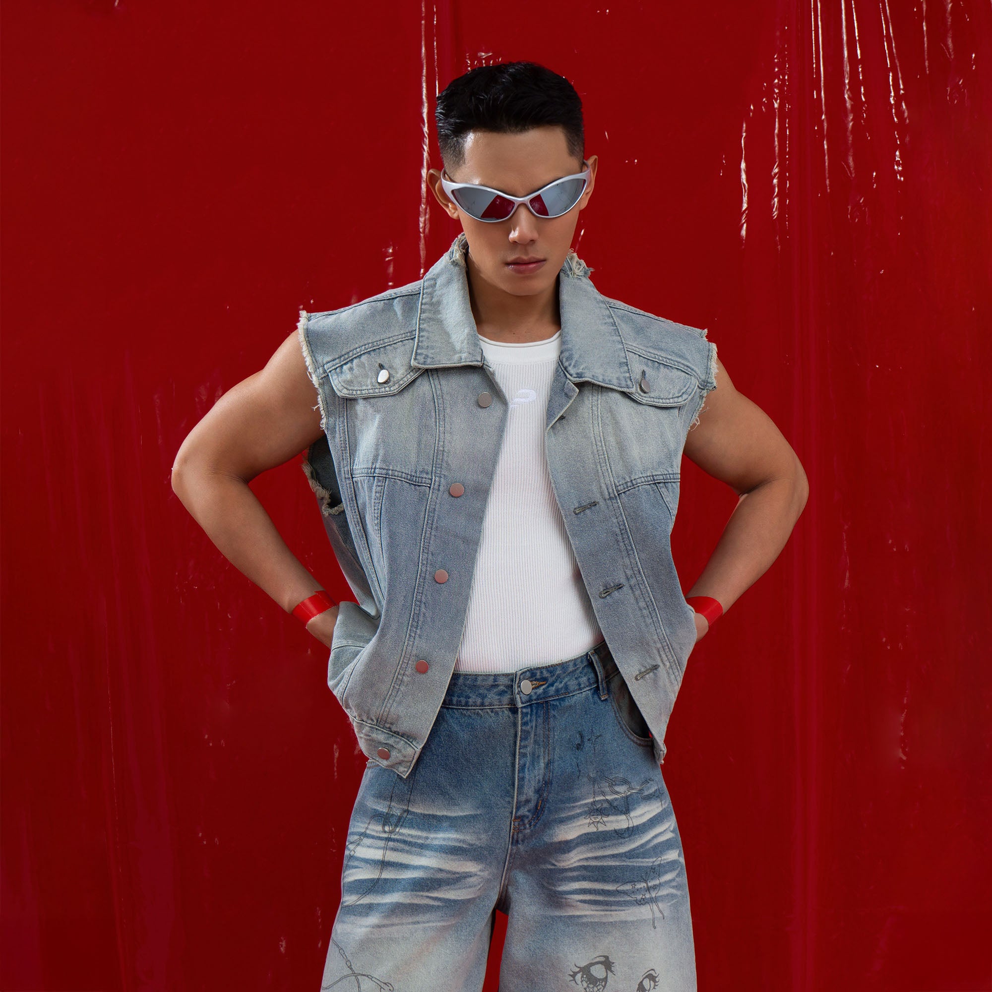 CLP Washed Frayed-Hem Vest, premium urban and streetwear designers apparel on PROJECTISR.com, CLP