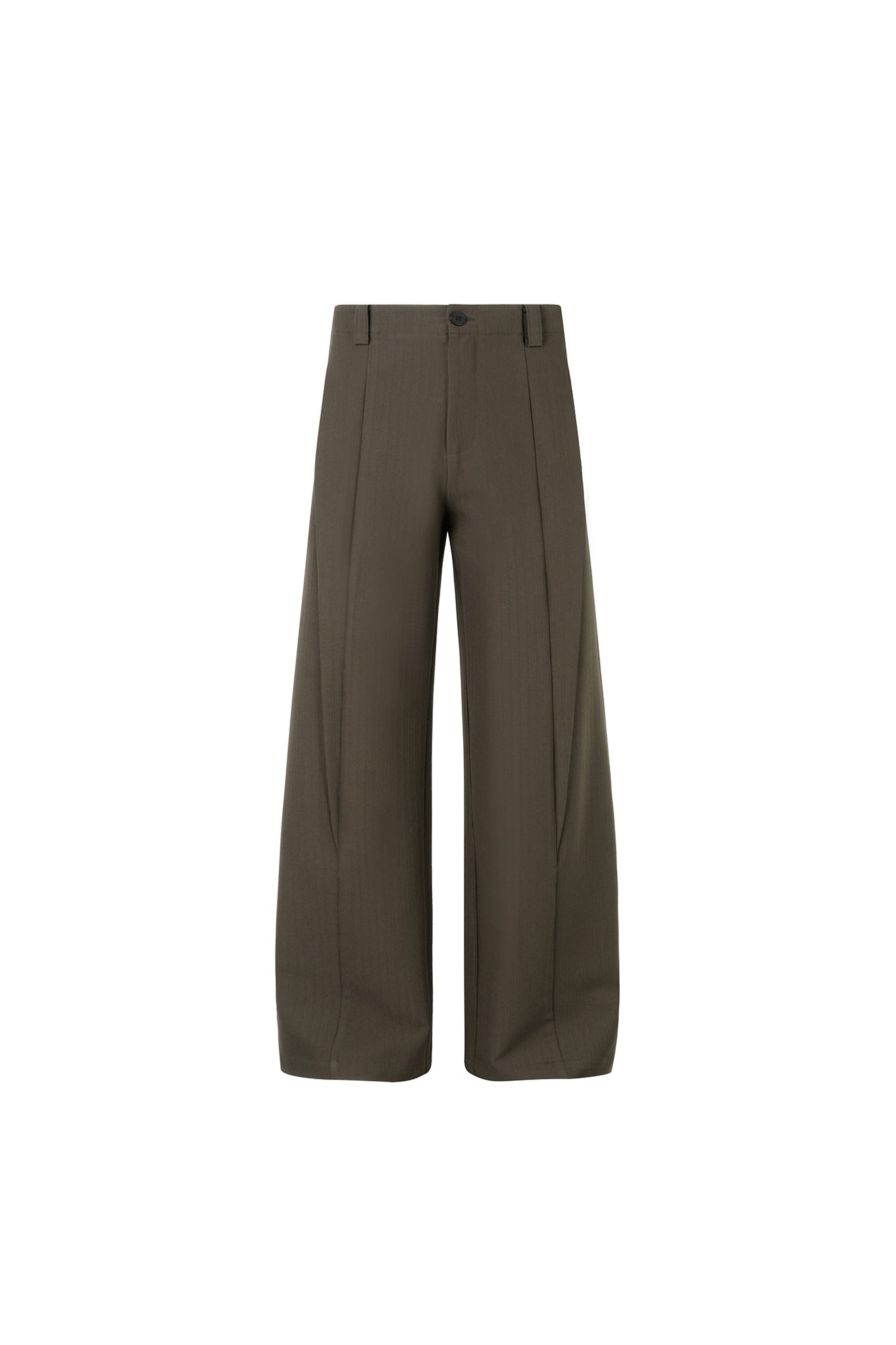 OKAYTHXBYE Pinstripe Twin Front Pleats Wide-Leg Pants, premium urban and streetwear designers apparel on PROJECTISR.com, OKAYTHXBYE