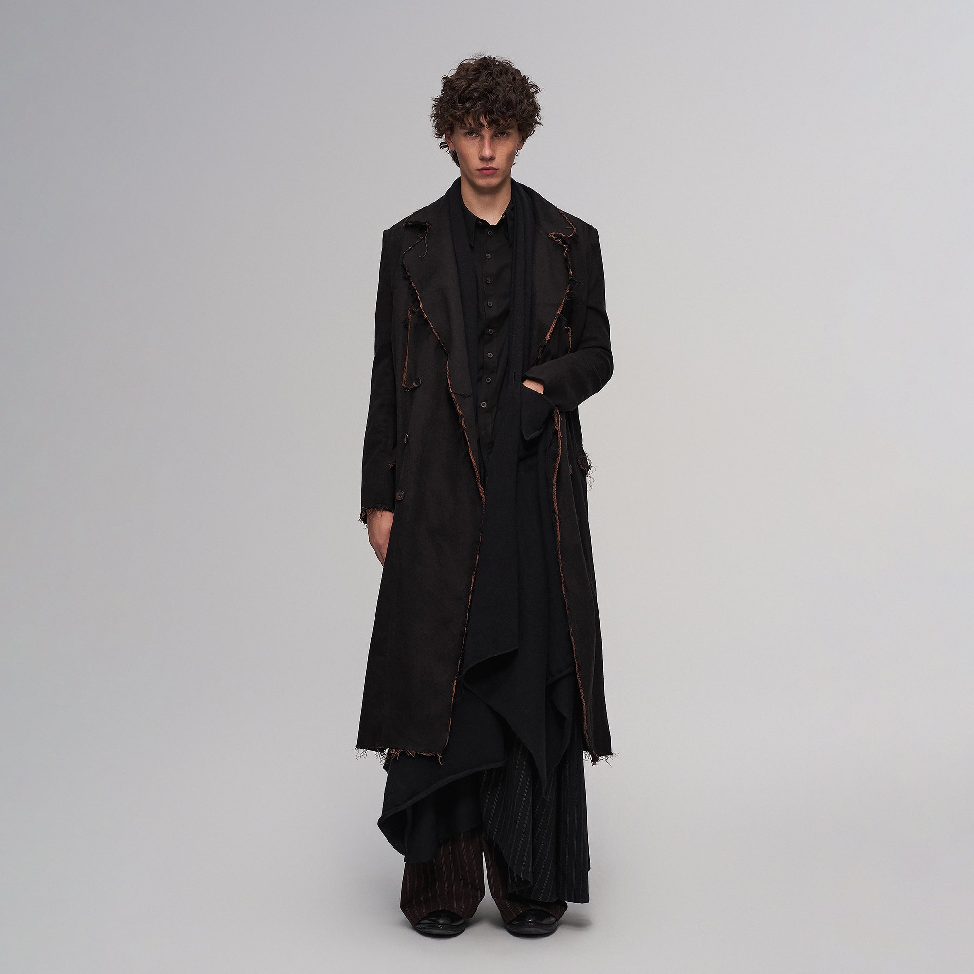 ILNya Nieternite Nifutur Raw-Edge Wool-Blend Longline Coat, premium urban and streetwear designers apparel on PROJECTISR.com, ILNya Nieternite Nifutur