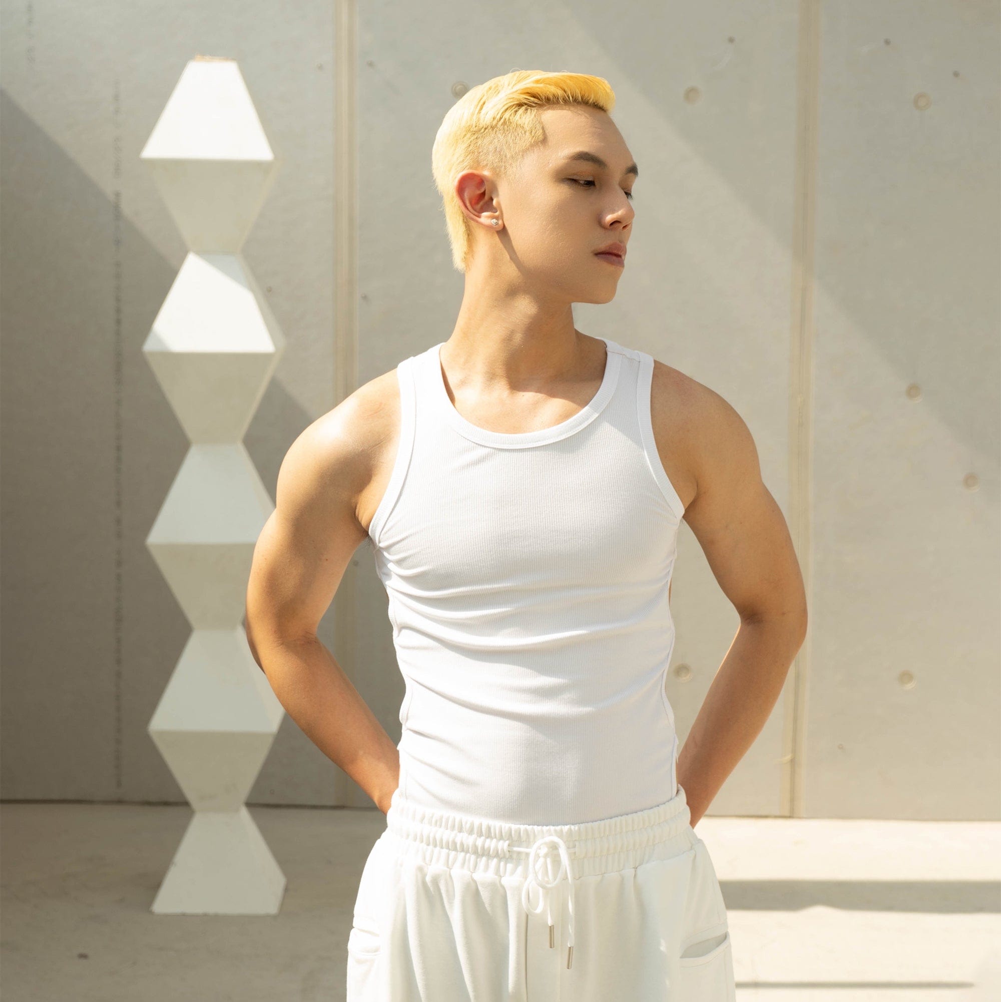 CLP Slim Hollowed Tank Top White, premium urban and streetwear designers apparel on PROJECTISR.com, CLP