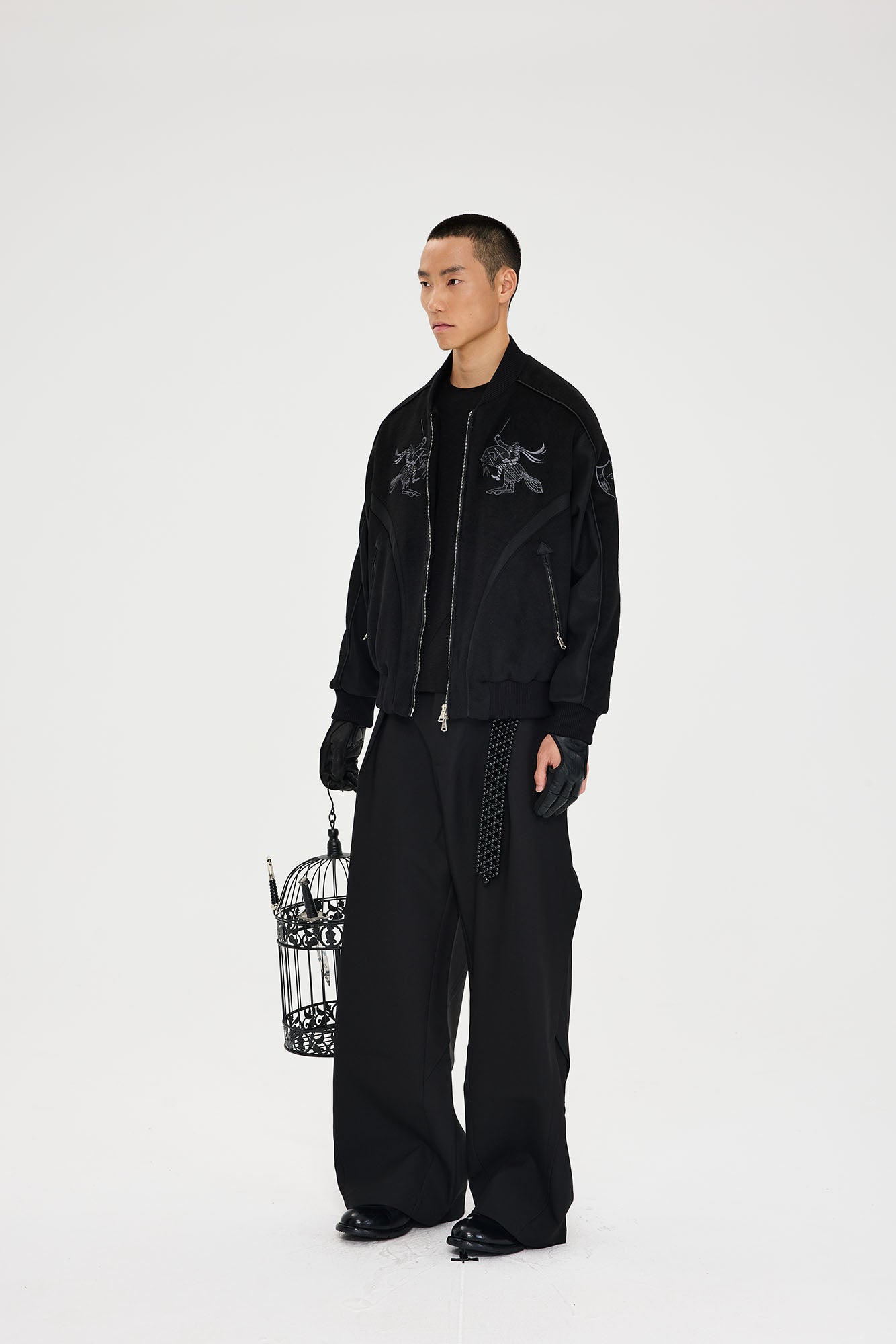 CATSSTAC Warrior Embroidered Panel Bomber Jacket, premium urban and streetwear designers apparel on PROJECTISR.com, CATSSTAC