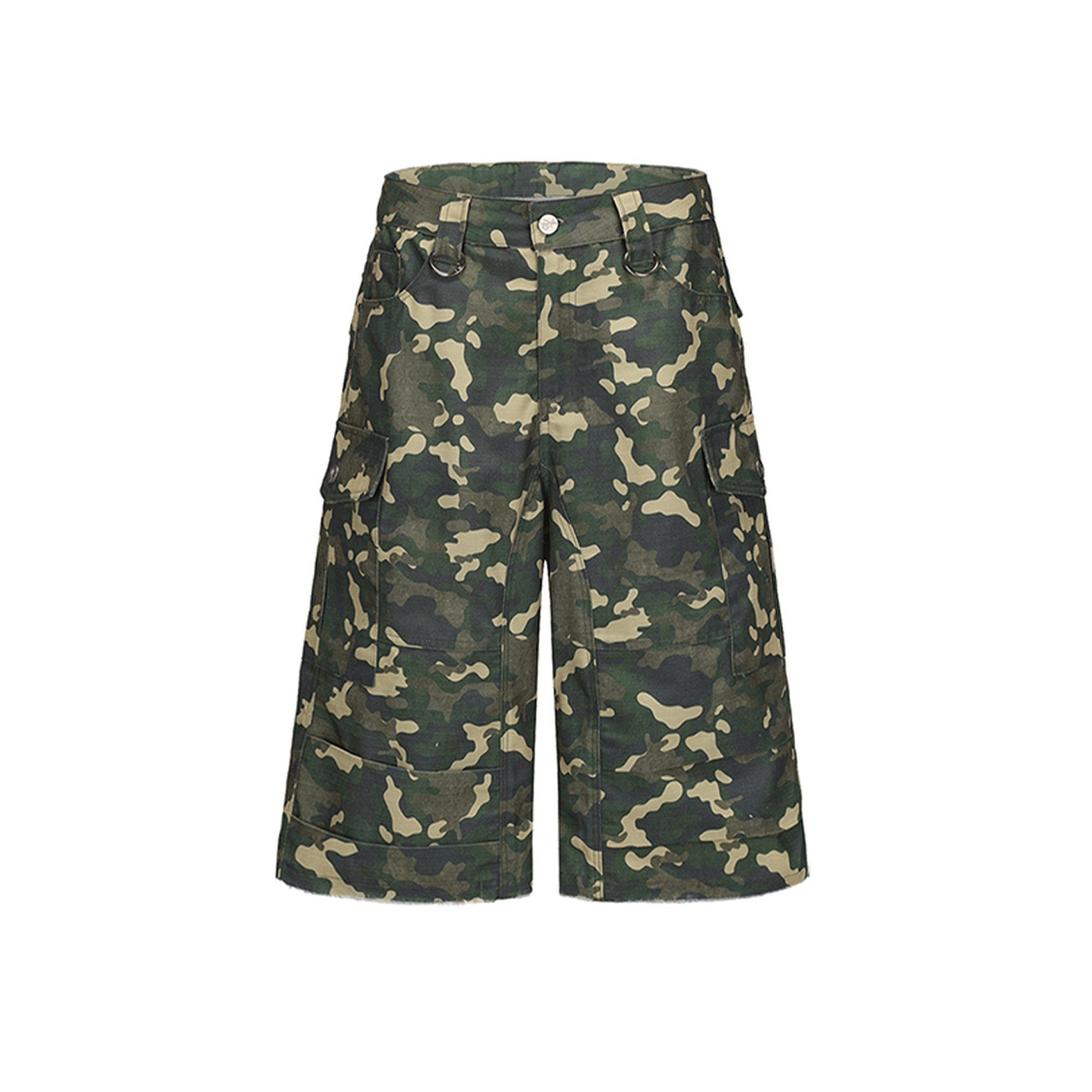 CYCYCY Camo Wide-Leg Cargo Shorts