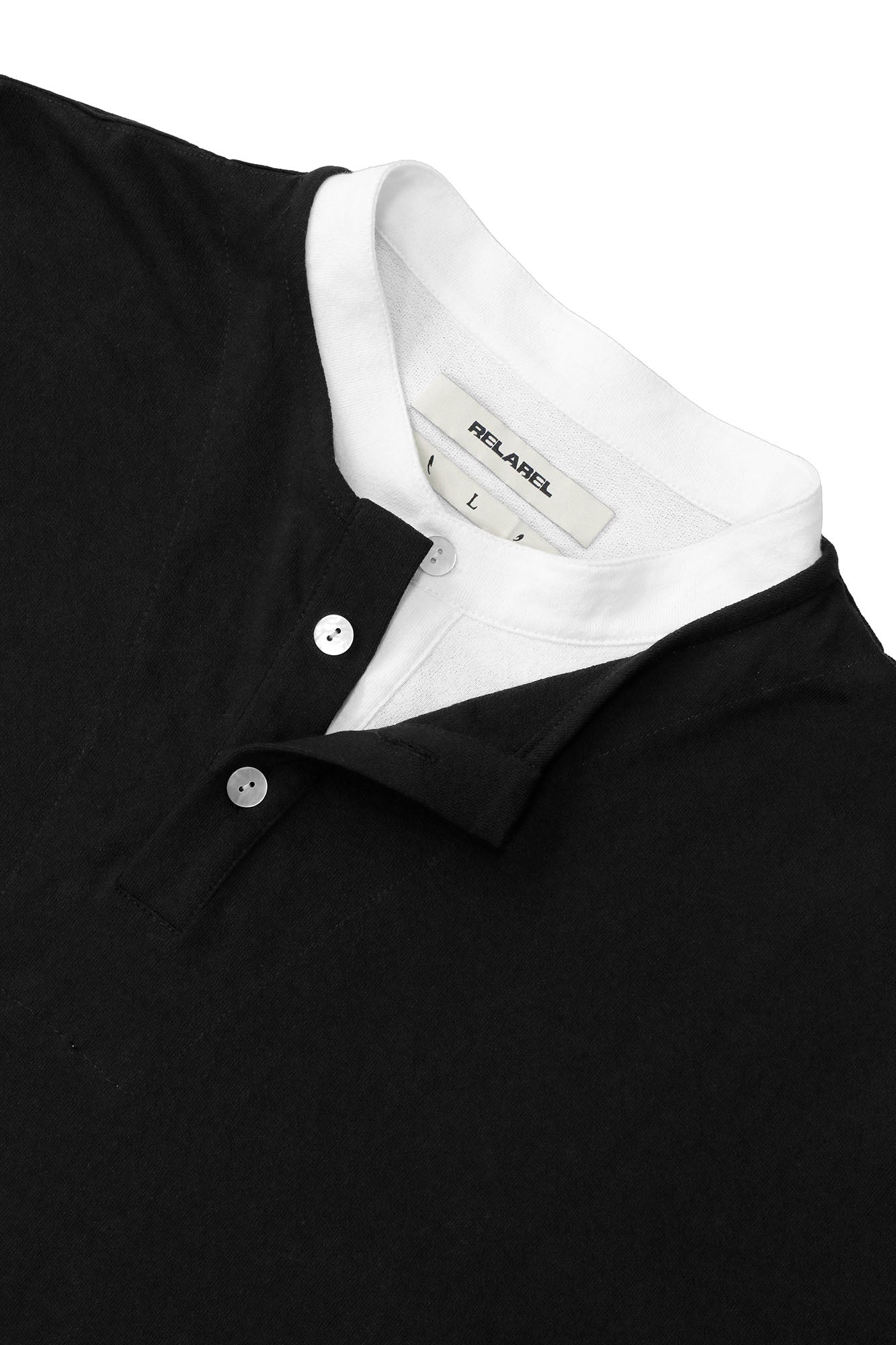 RELABEL Contrast Layered Henley Long-Sleeve Tee, premium urban and streetwear designers apparel on PROJECTISR.com, RELABEL