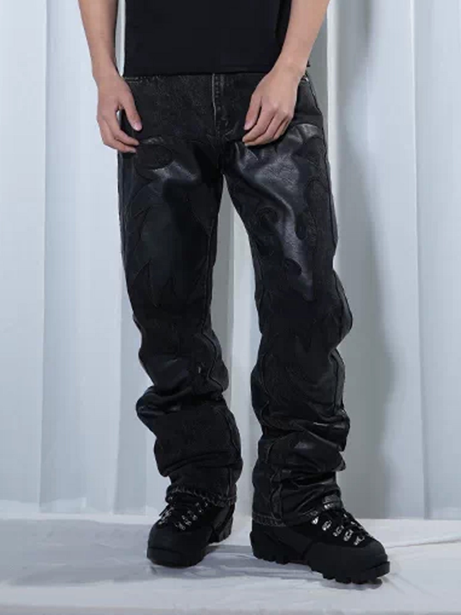 VINKID Dragon Graphic Washed Jeans, premium urban and streetwear designers apparel on PROJECTISR.com, VINKID