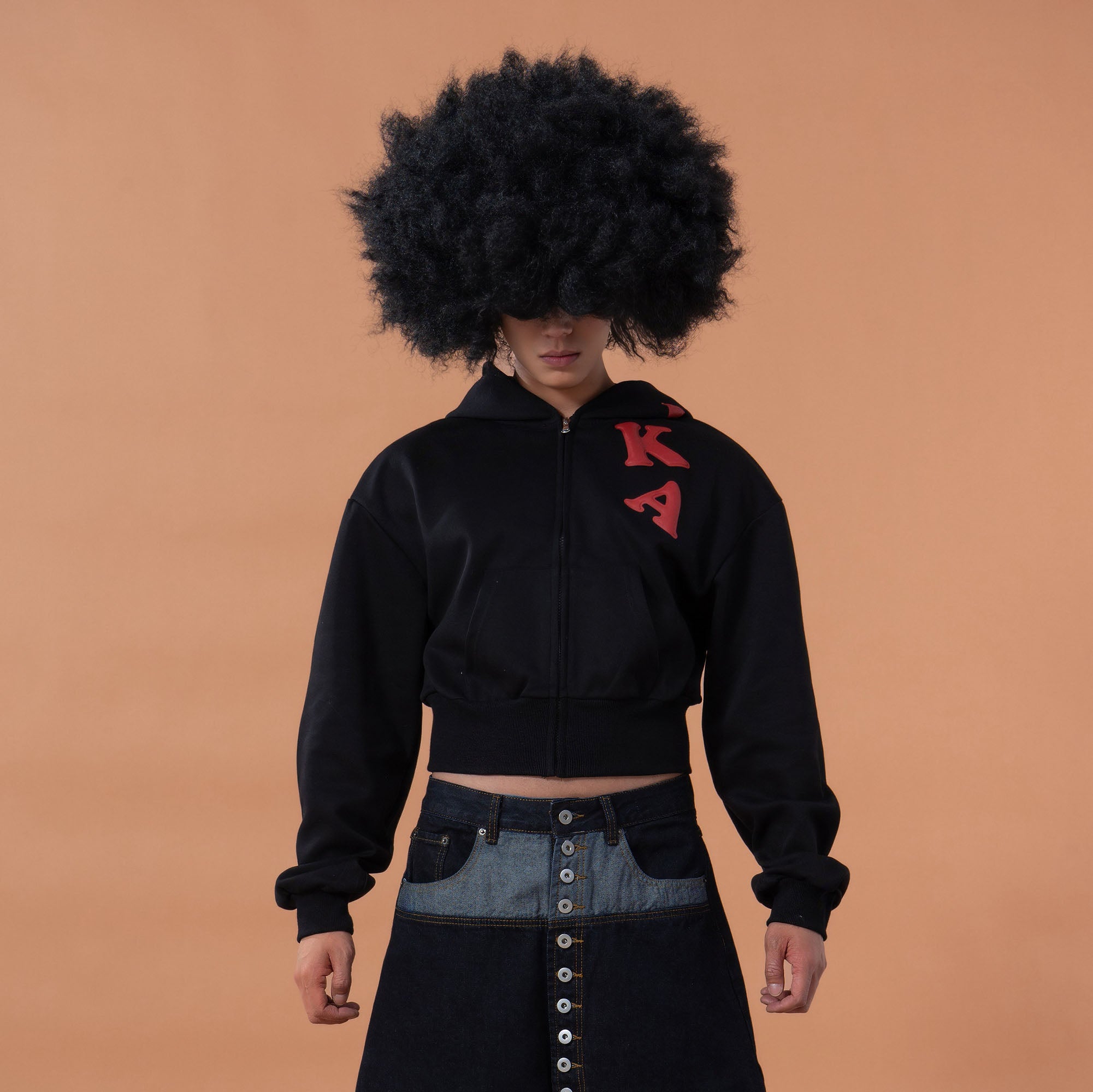 CLP Letter Patch Cropped Zip-Up Hoodie, premium urban and streetwear designers apparel on PROJECTISR.com, CLP