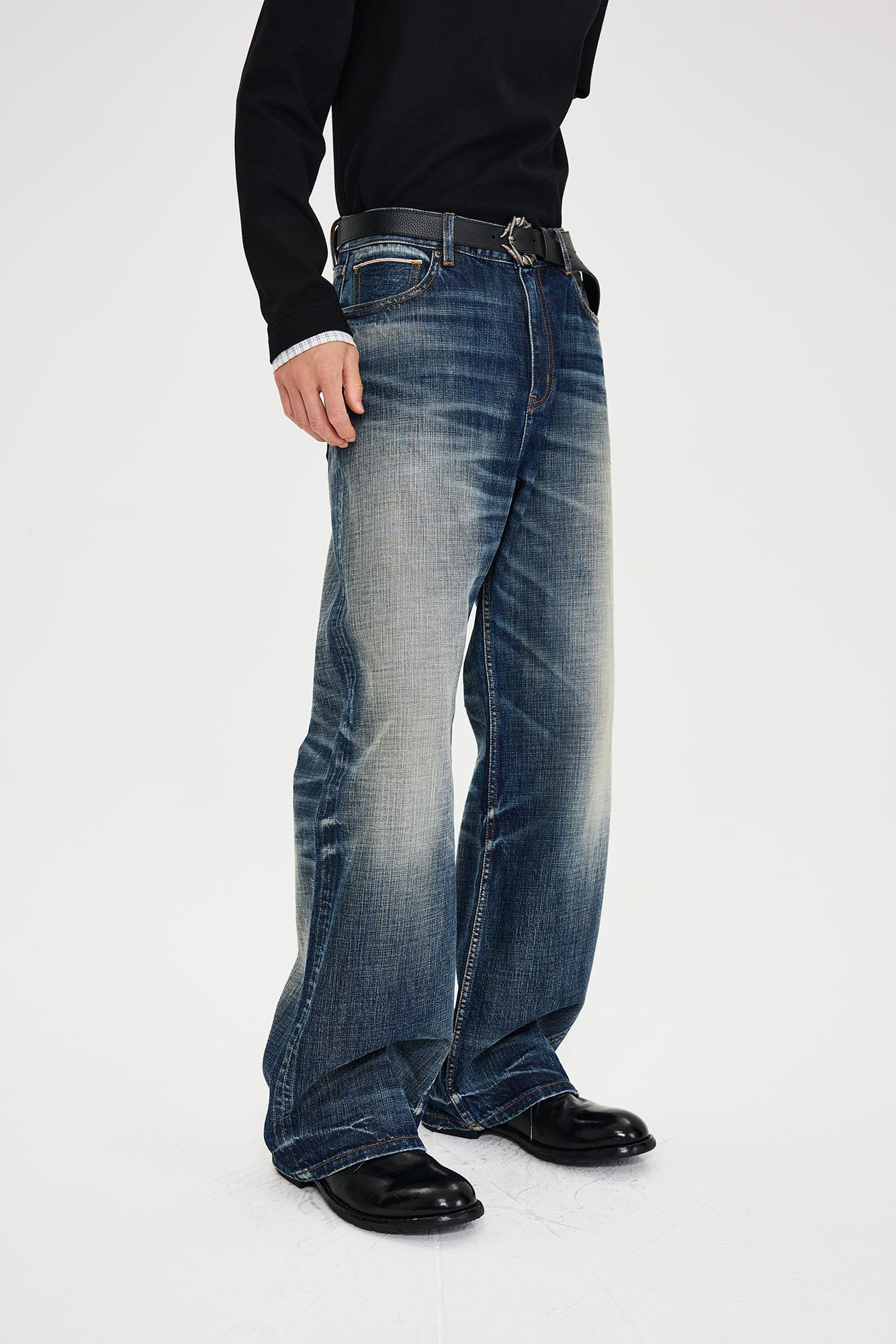CATSSTAC Floral Embroidered Washed Straight-Leg Jeans, premium urban and streetwear designers apparel on PROJECTISR.com, CATSSTAC