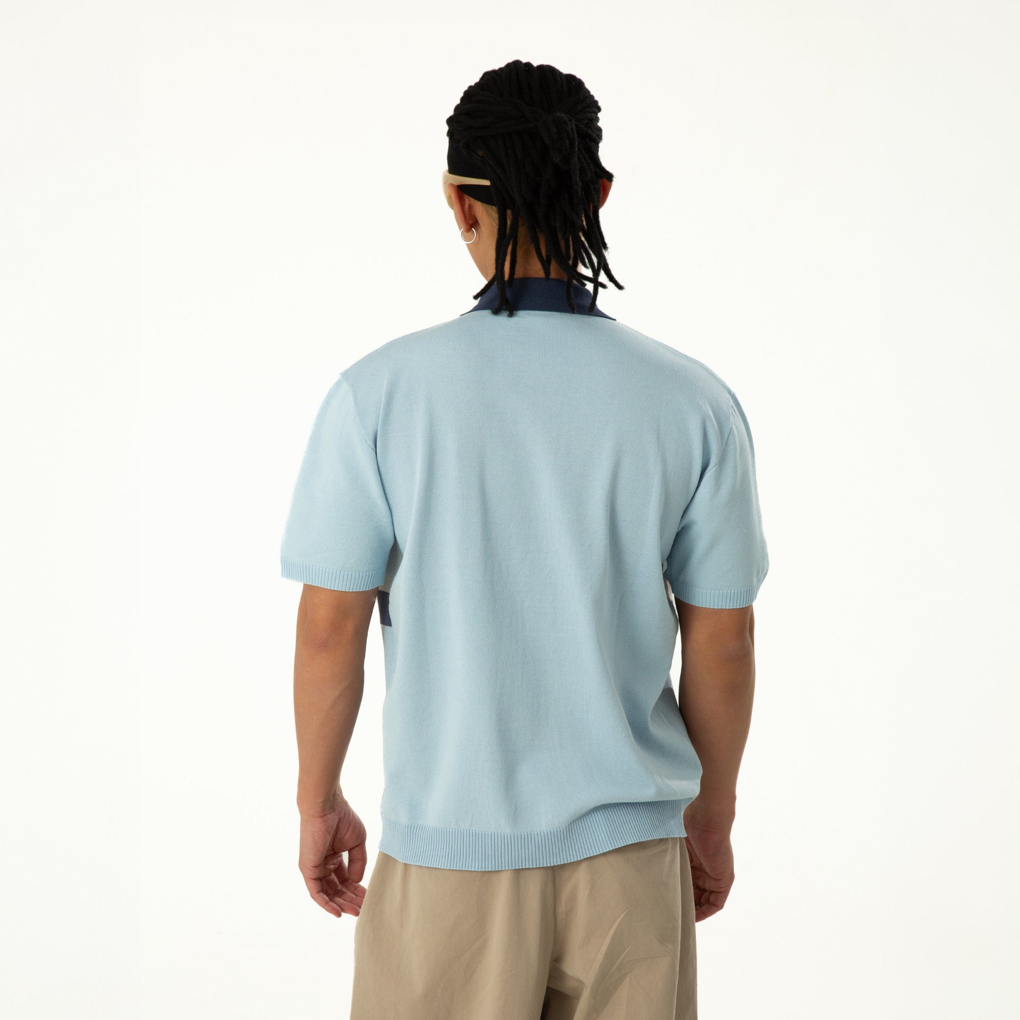 CLP Contrast Collar Zip-Up Knit T Shirt, premium urban and streetwear designers apparel on PROJECTISR.com, CLP