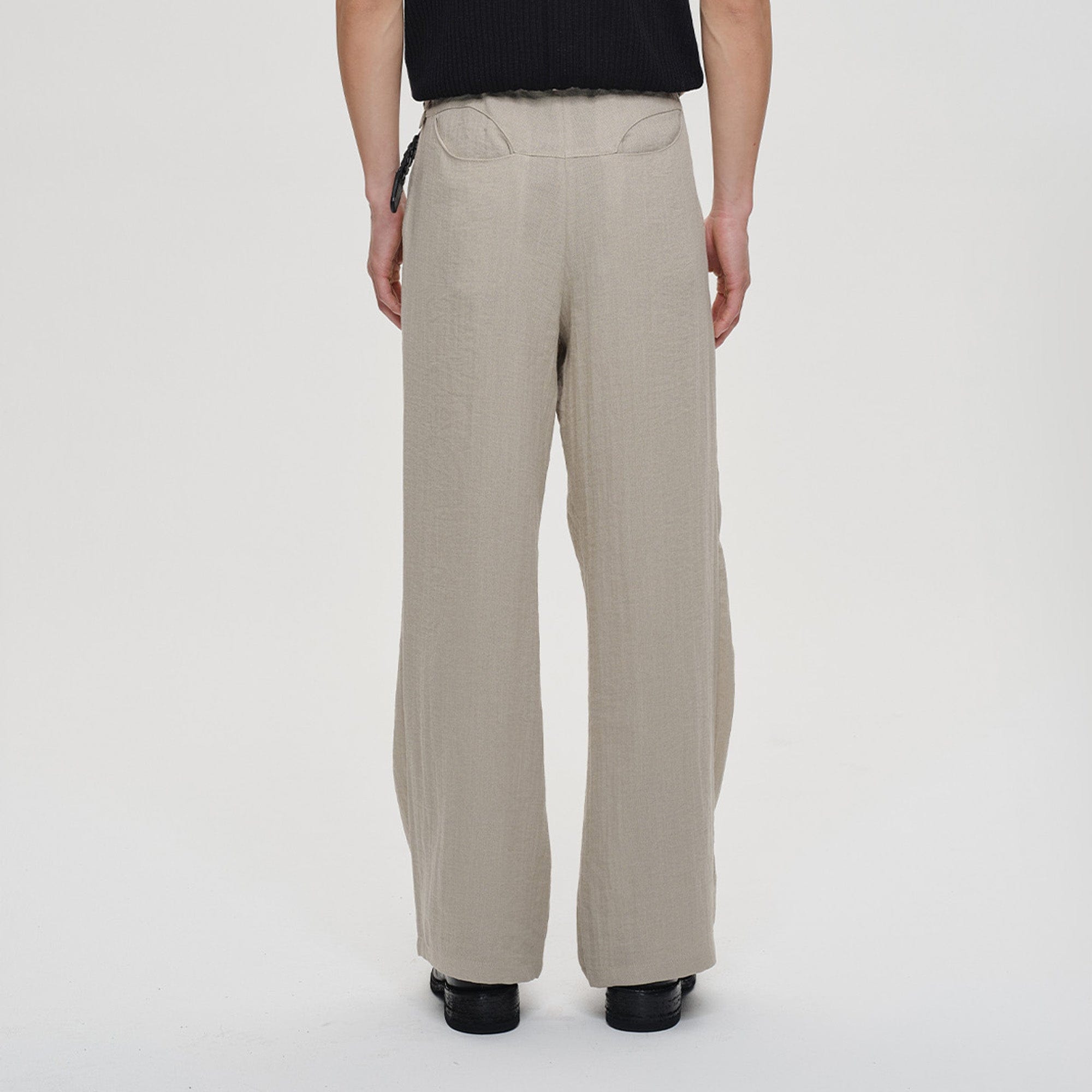 CATSSTAC Linen-Tencel Pleated Straight-Leg Trousers, premium urban and streetwear designers apparel on PROJECTISR.com, CATSSTAC