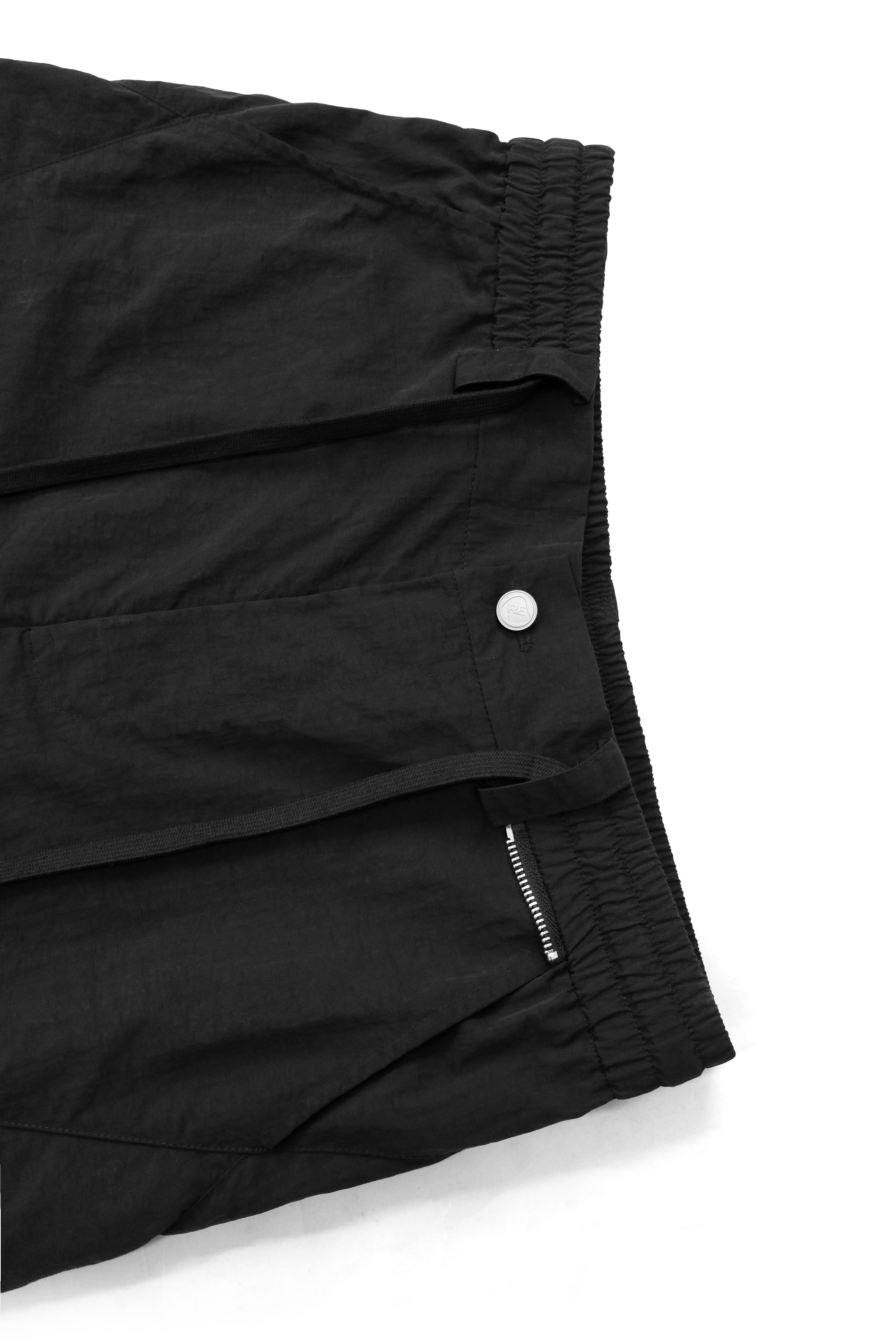 RELABEL Waterproof Nylon Drawstring Oversized Cargo Black, premium urban and streetwear designers apparel on PROJECTISR.com, RELABEL