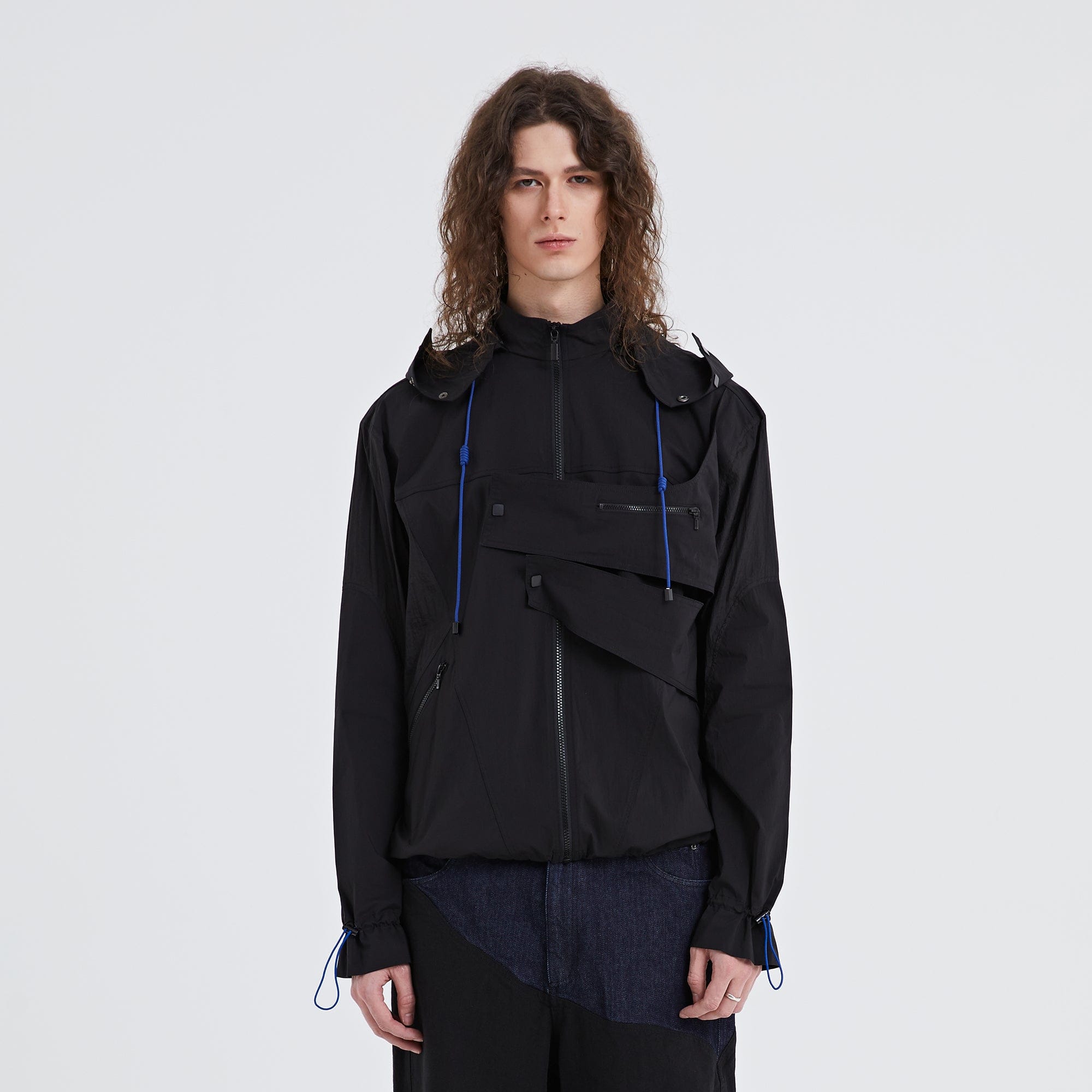 ORGANIC EMOTION Modern Drawstring Asymmetrical Jacket, premium urban and streetwear designers apparel on PROJECTISR.com, ORGANIC EMOTION