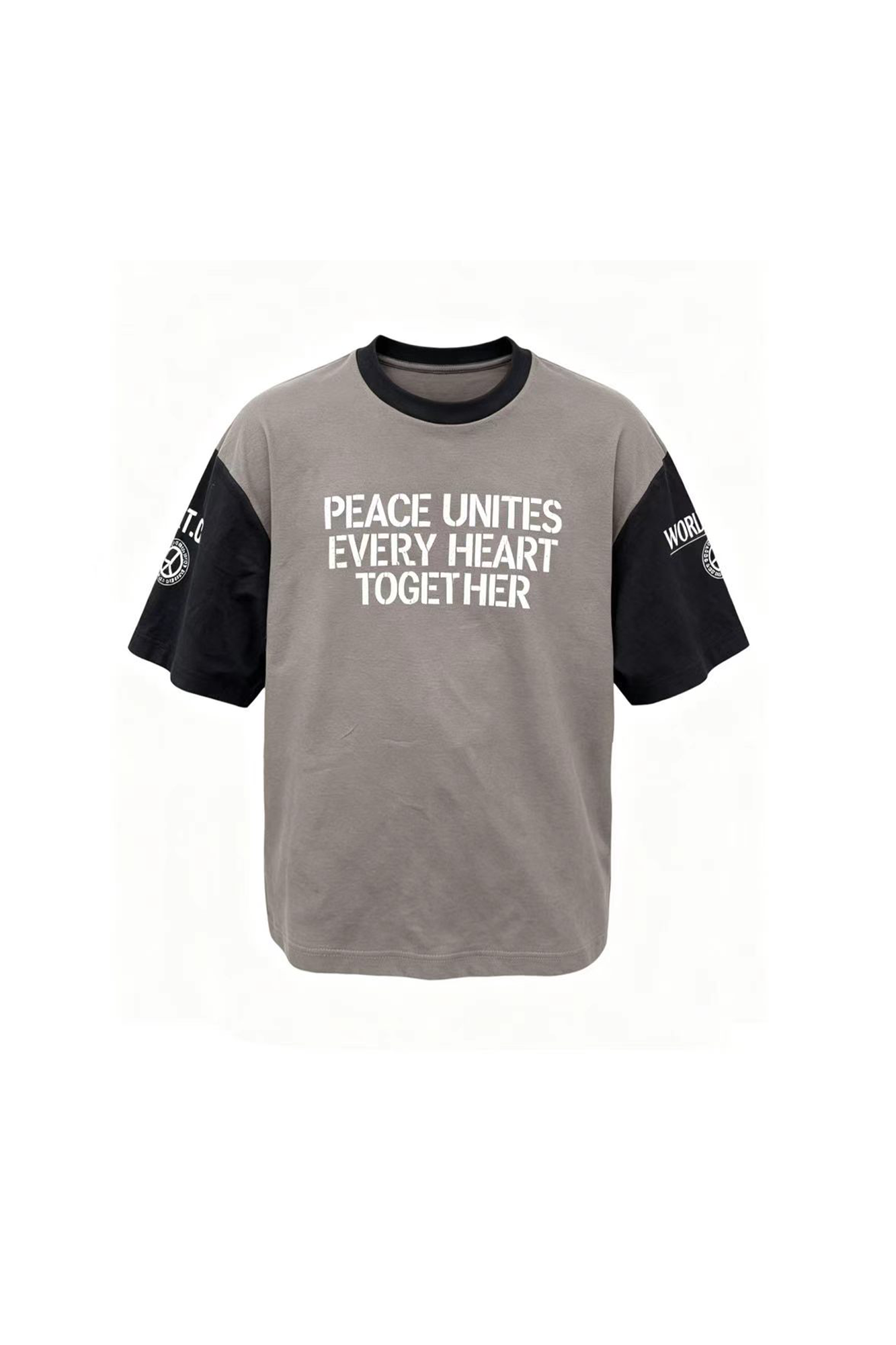 STEEPC Contrast Spliced Slogan T-Shirt, premium urban and streetwear designers apparel on PROJECTISR.com, STEEPC