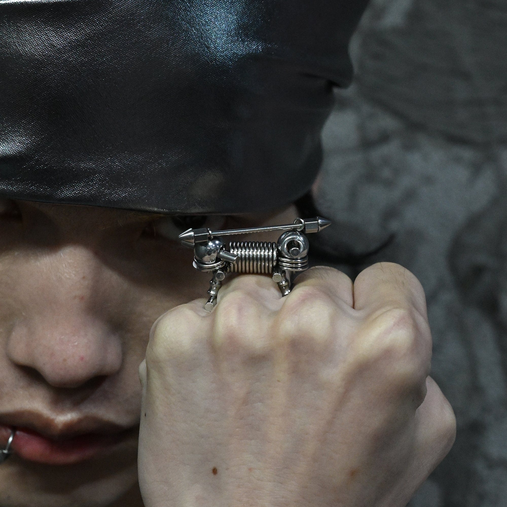 ILLUSORY Ex Machina Adjustable Rivet Ring, premium urban and streetwear designers apparel on PROJECTISR.com, ILLUSORY