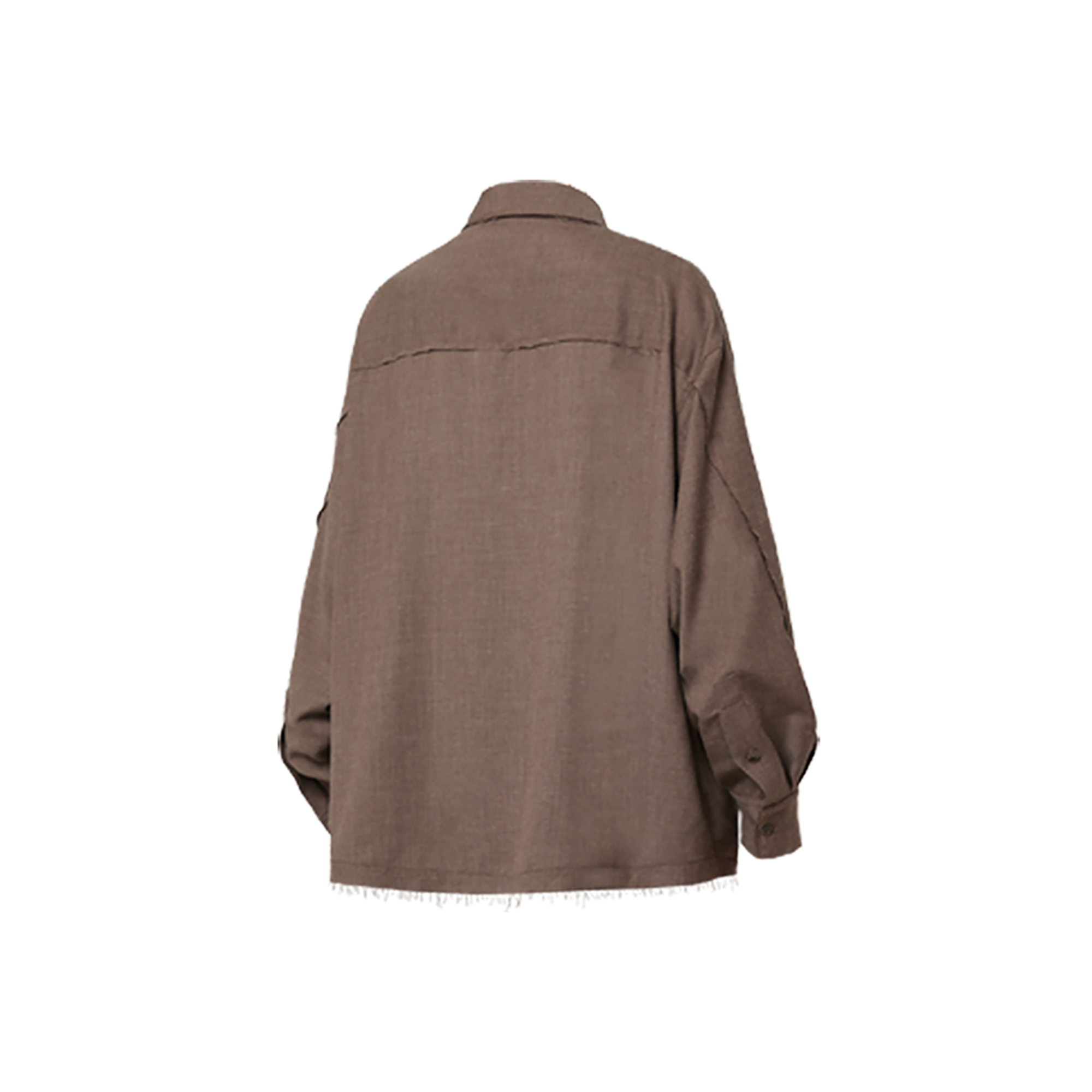RELABEL Linen Blend Frayed Hem Shirt