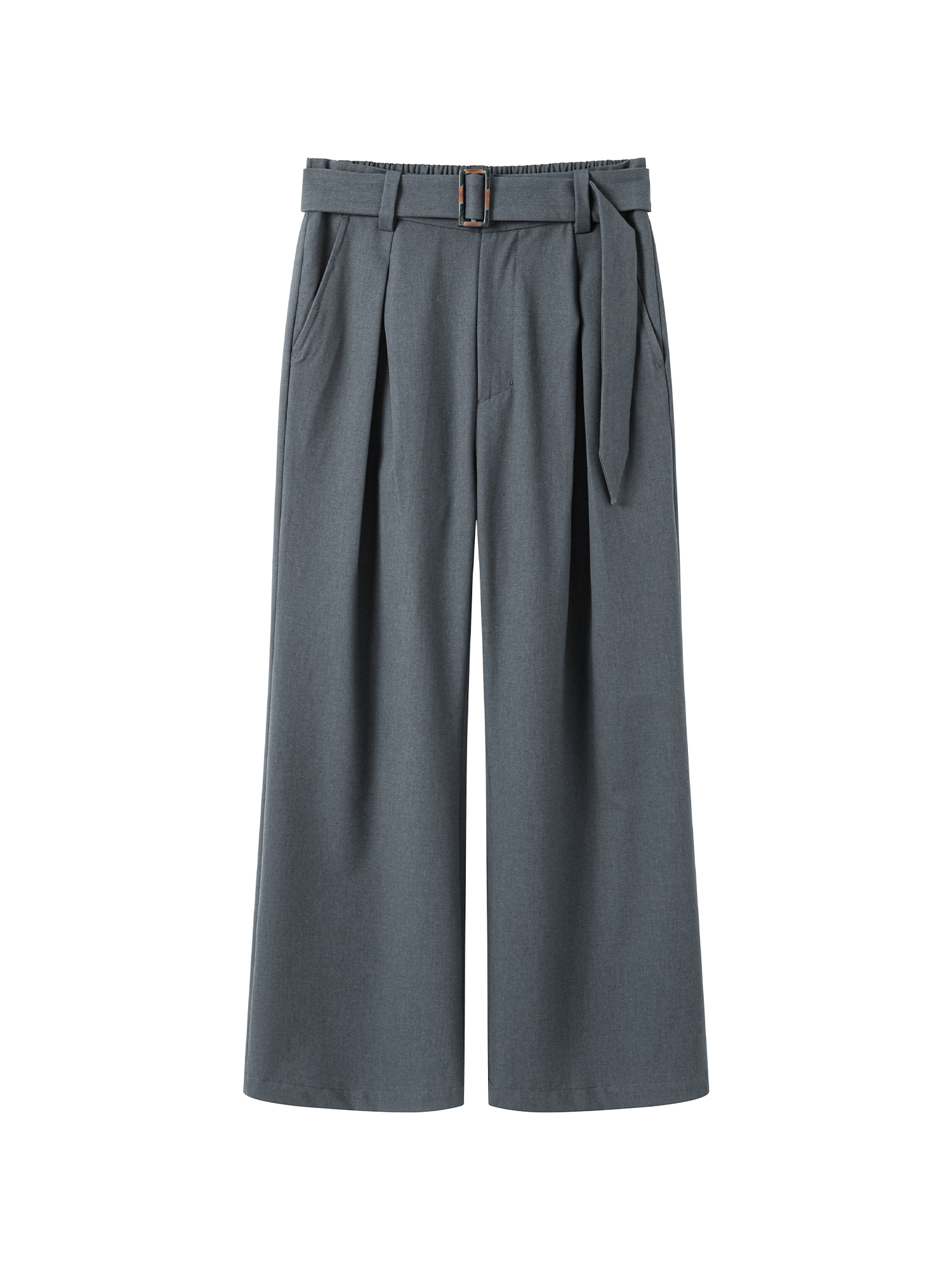 ALVNG AR ANTS Horn Buckle Belted Pleated Trousers
