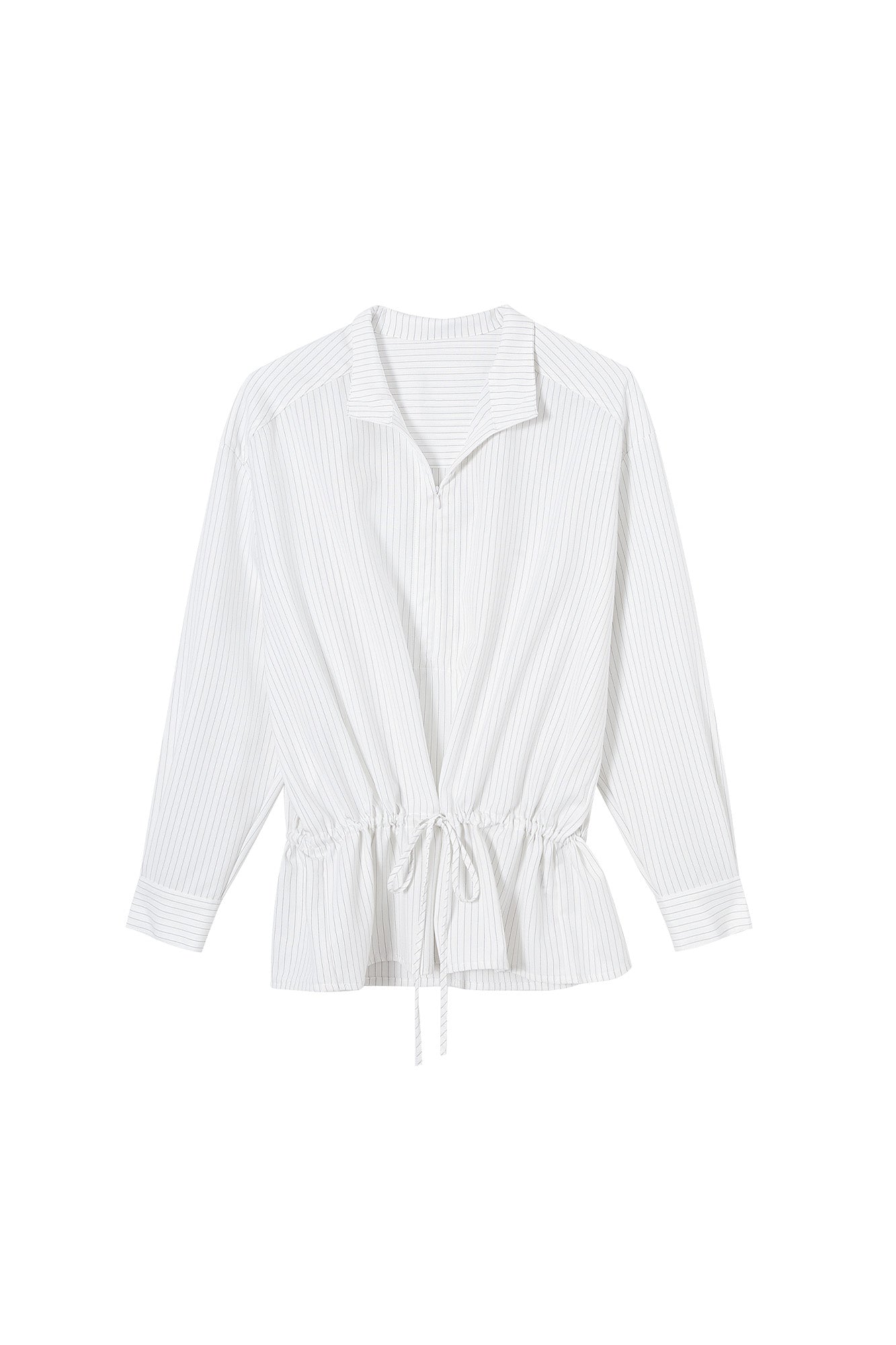 CLP Drawstring Waist Striped V-Neck Shirt, premium urban and streetwear designers apparel on PROJECTISR.com, CLP