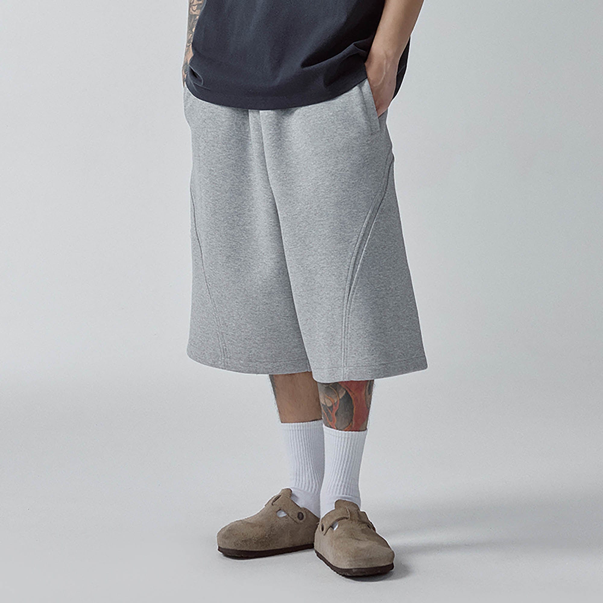 F2CE Curved Spliced Drawstring Shorts, premium urban and streetwear designers apparel on PROJECTISR.com, F2CE