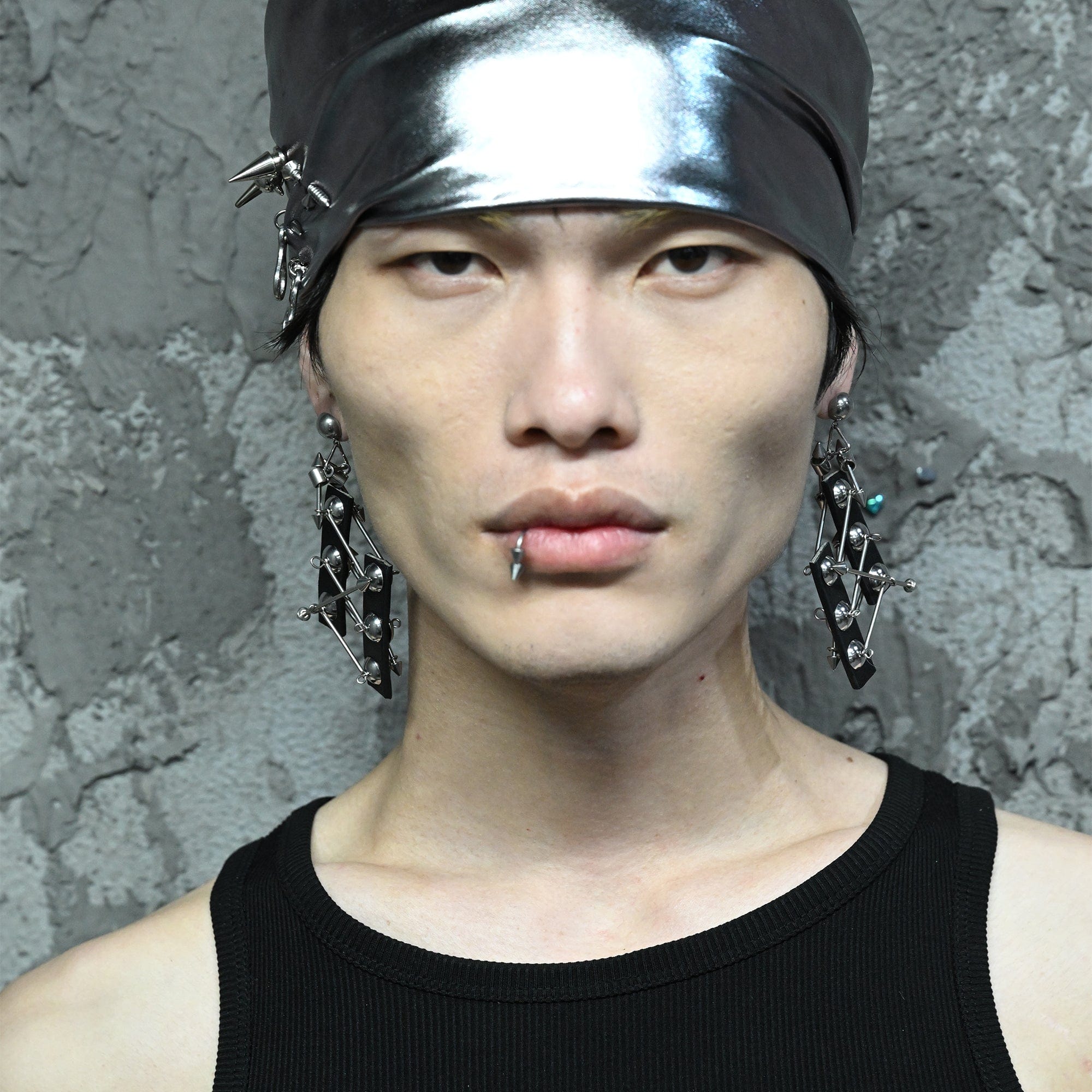 ILLUSORY Modern Hunter Metallic-Bead PU Earring/ Ear Clip, premium urban and streetwear designers apparel on PROJECTISR.com, ILLUSORY