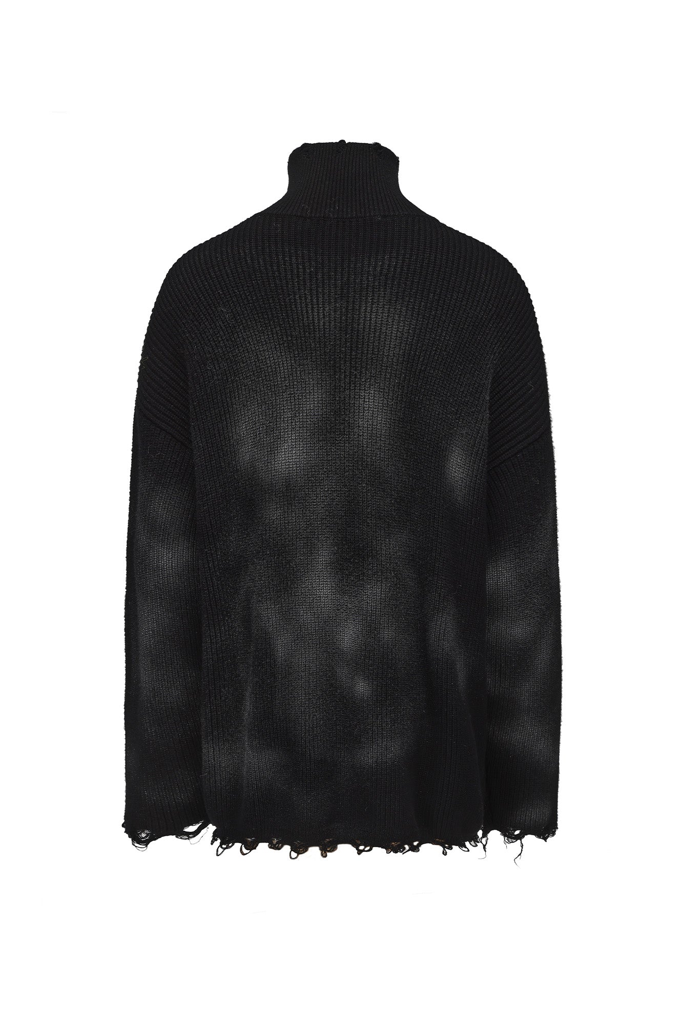 VANN VALRENCE Distressed Ombre Zip-Up Cardigan